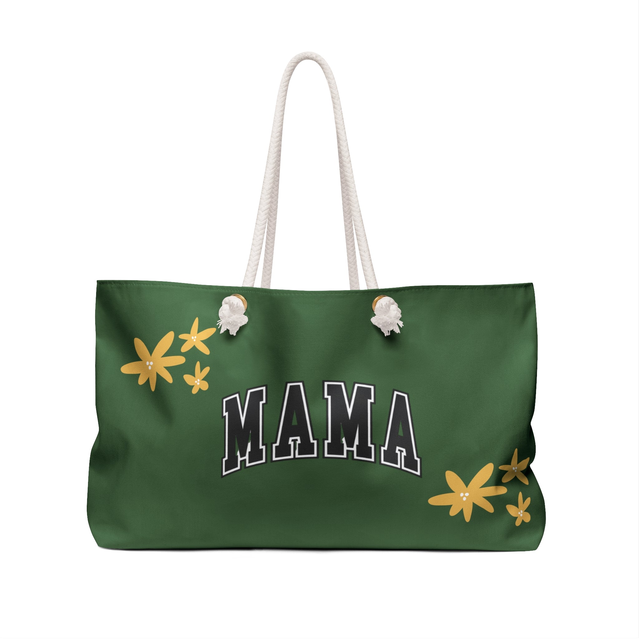 Mama Weekender Bag — Floral Green Travel Tote for Moms