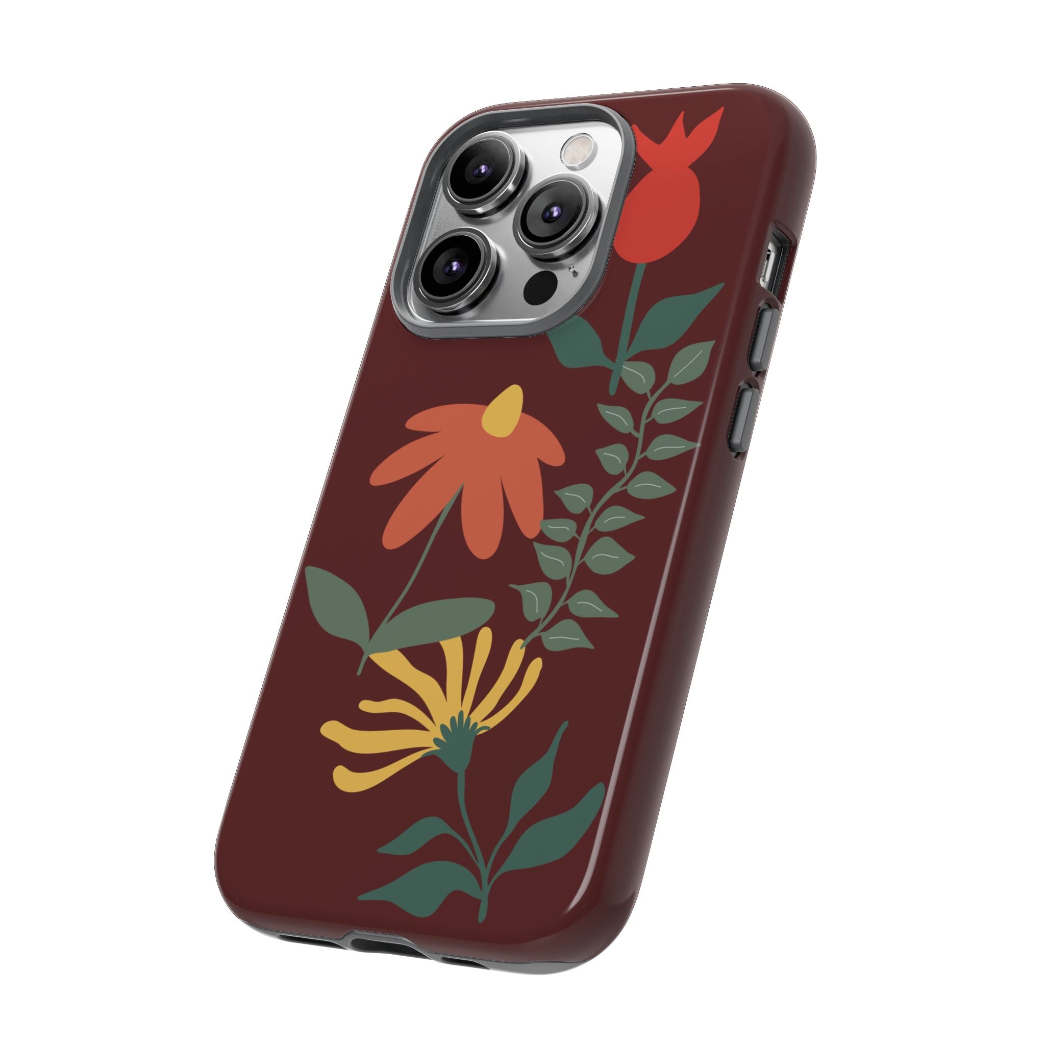Floral Tough Case — Burgundy Botanical Phone Case