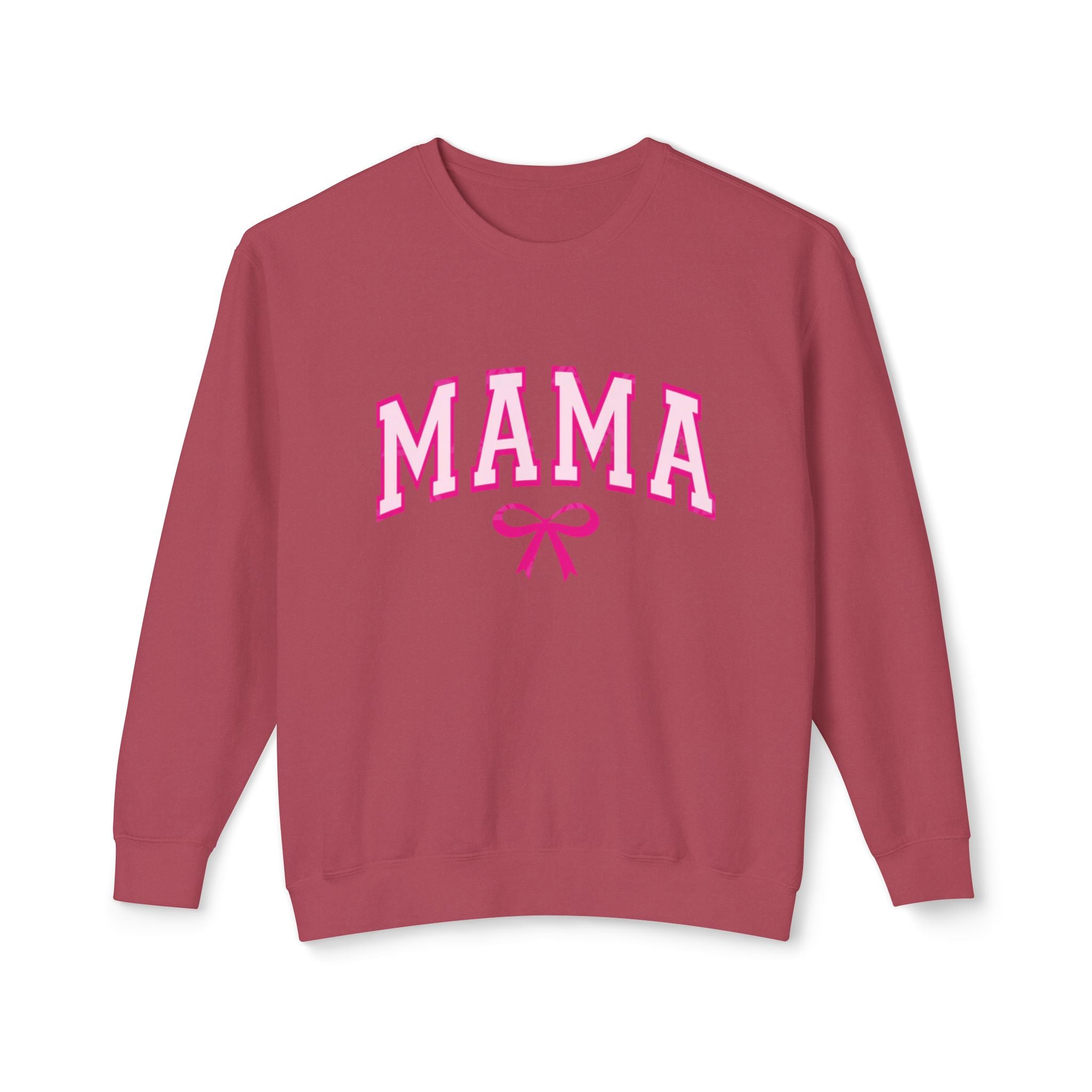 Mama Crewneck Sweatshirt — Pink Collegiate Mom Pullover