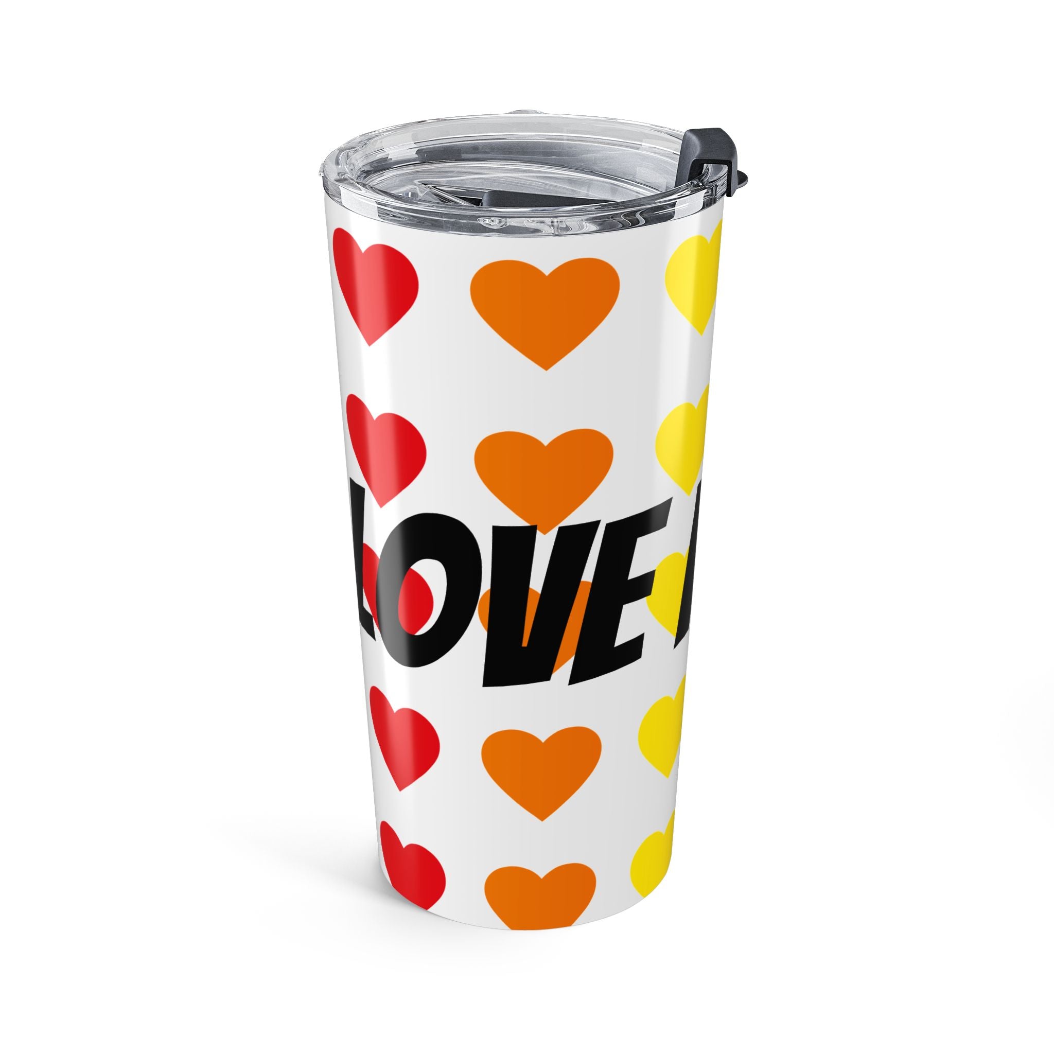 20oz Pride Rainbow Heart Travel Tumbler — 'LOVE IS LOVE' Insulated Cup