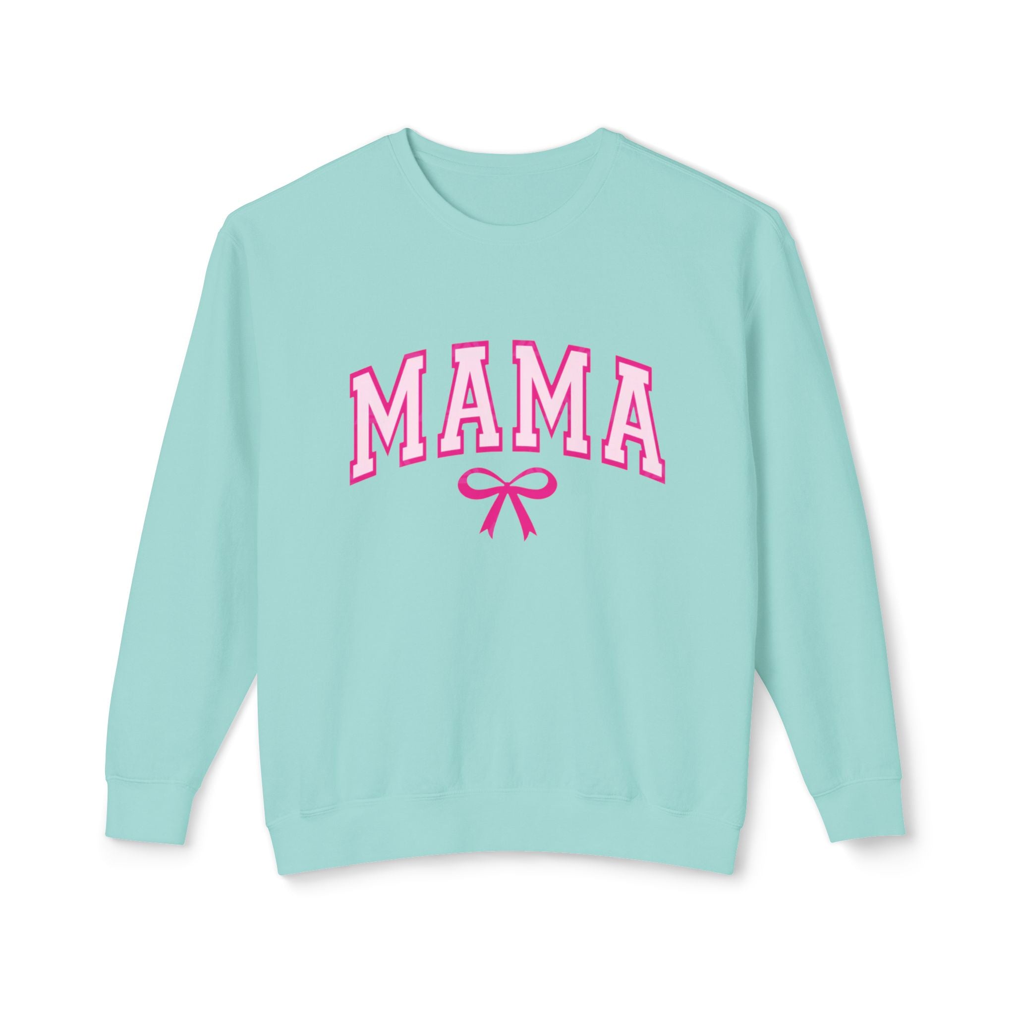 Mama Crewneck Sweatshirt — Pink Collegiate Mom Pullover