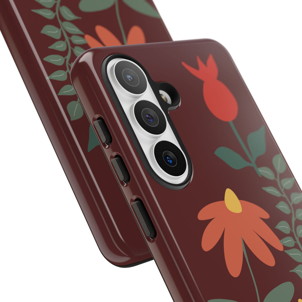 Floral Tough Case — Burgundy Botanical Phone Case