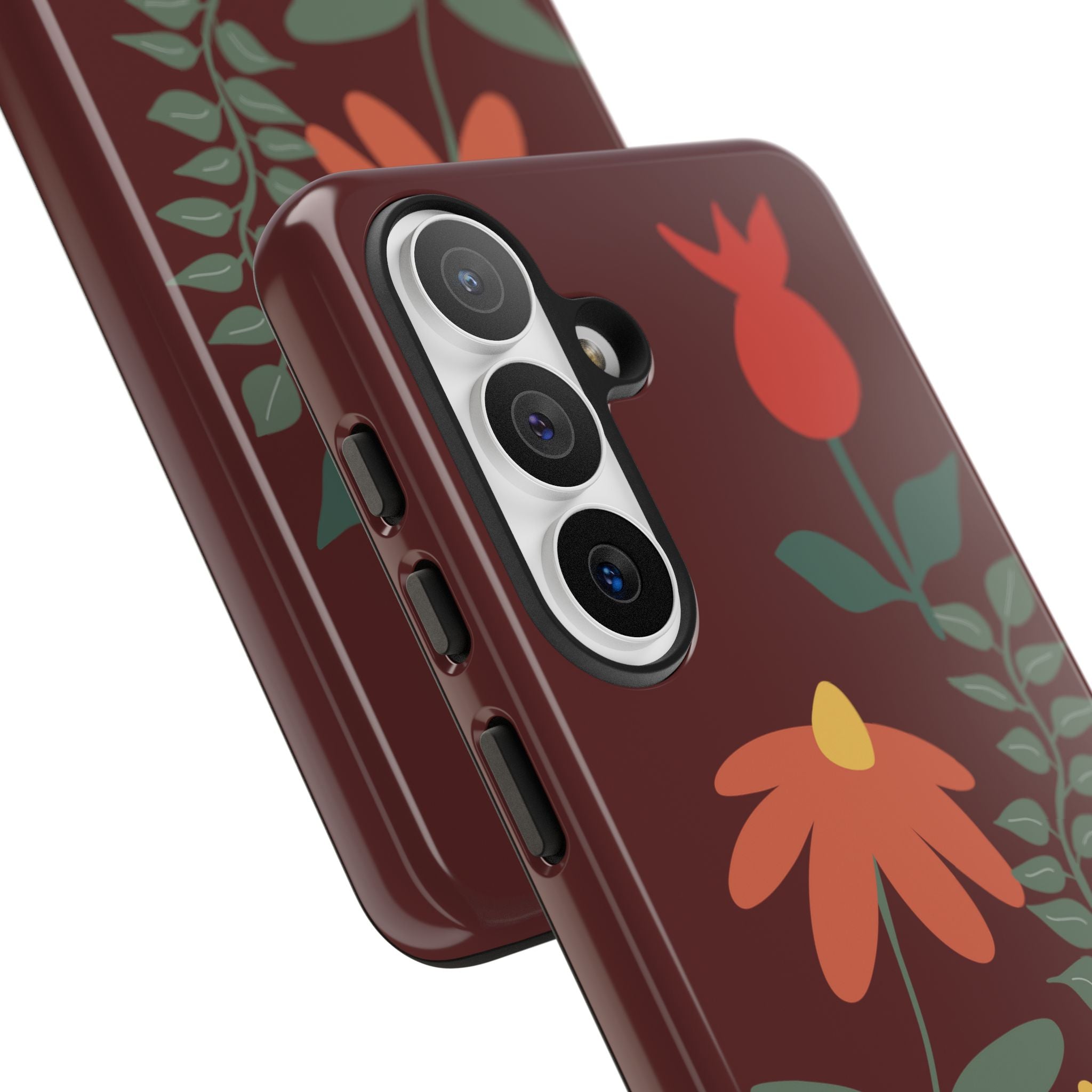 Floral Tough Case — Burgundy Botanical Phone Case