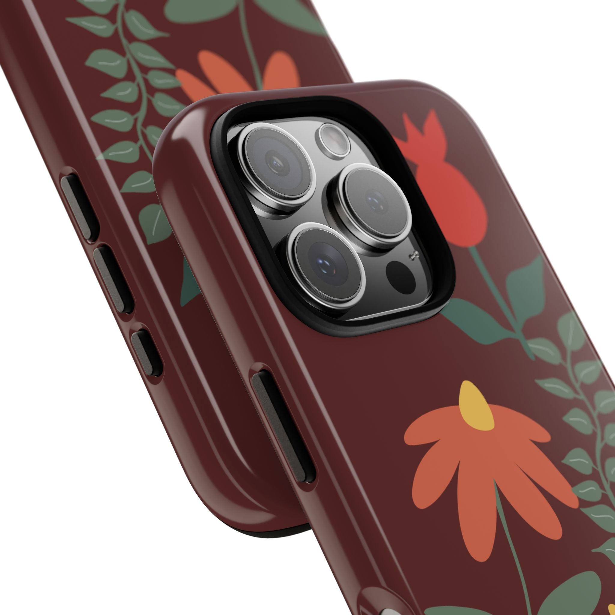 Floral Tough Case — Burgundy Botanical Phone Case