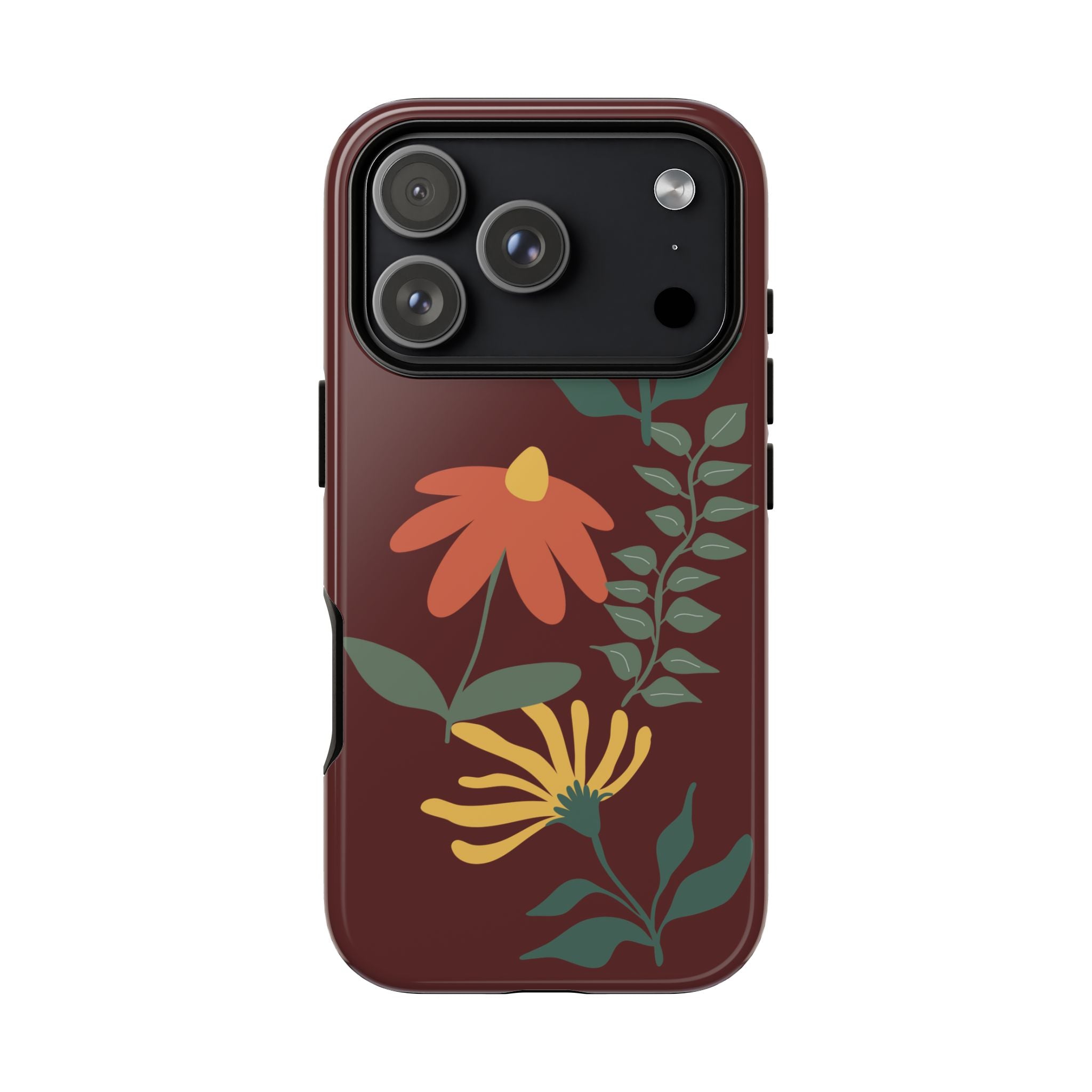 Floral Tough Case — Burgundy Botanical Phone Case