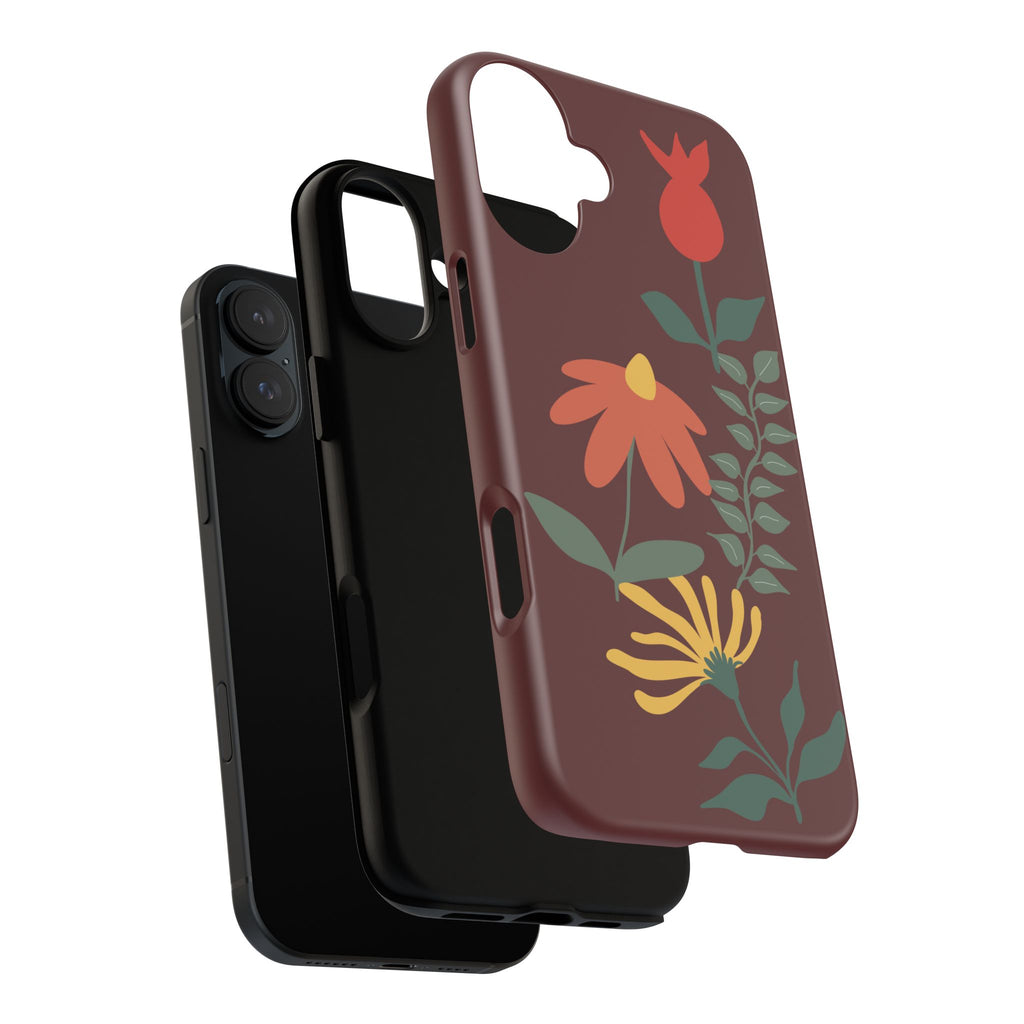 Floral Tough Case — Burgundy Botanical Phone Case