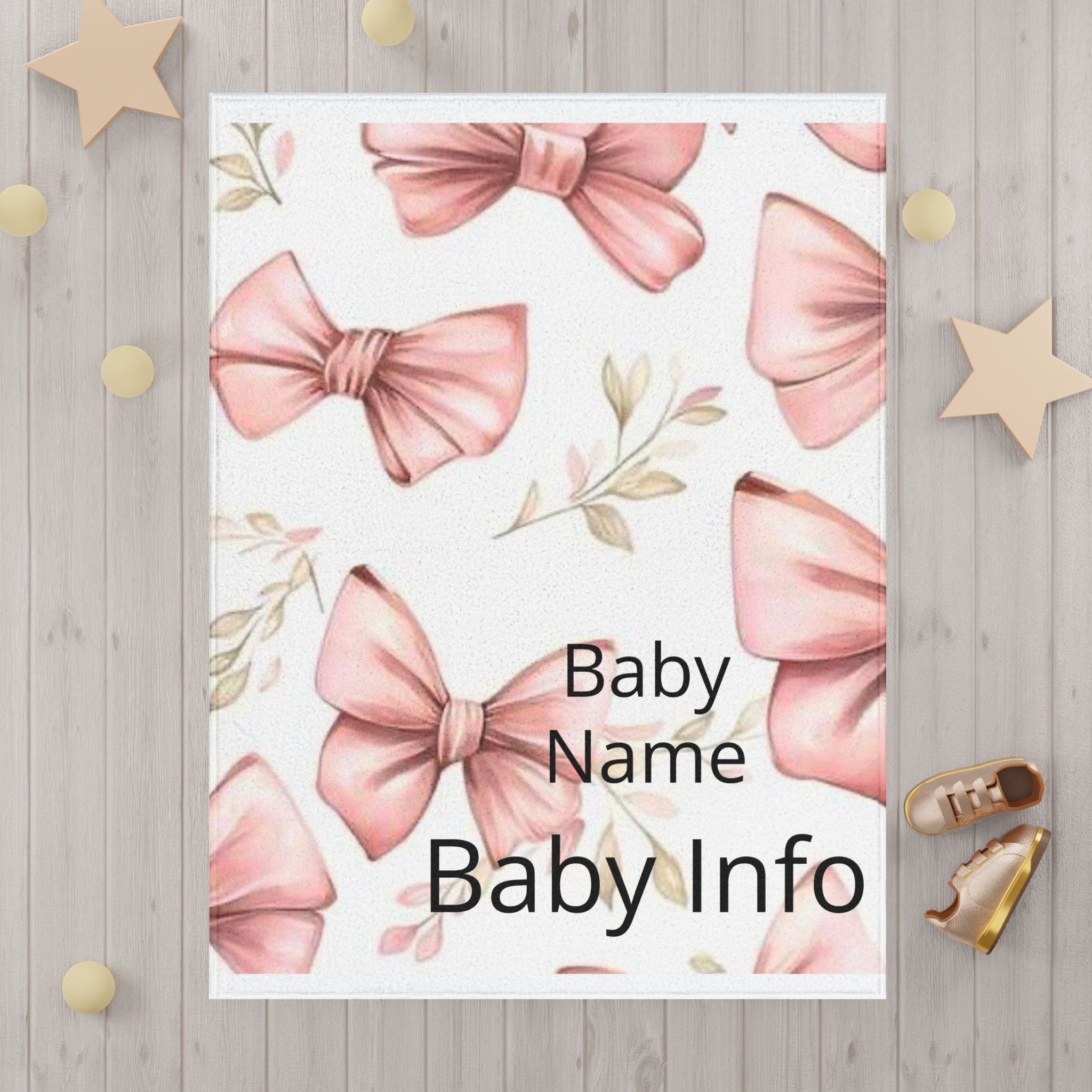 Toddler Blanket - Pink Bow Floral Baby Throw for Girls, Soft Nursery Lovey
