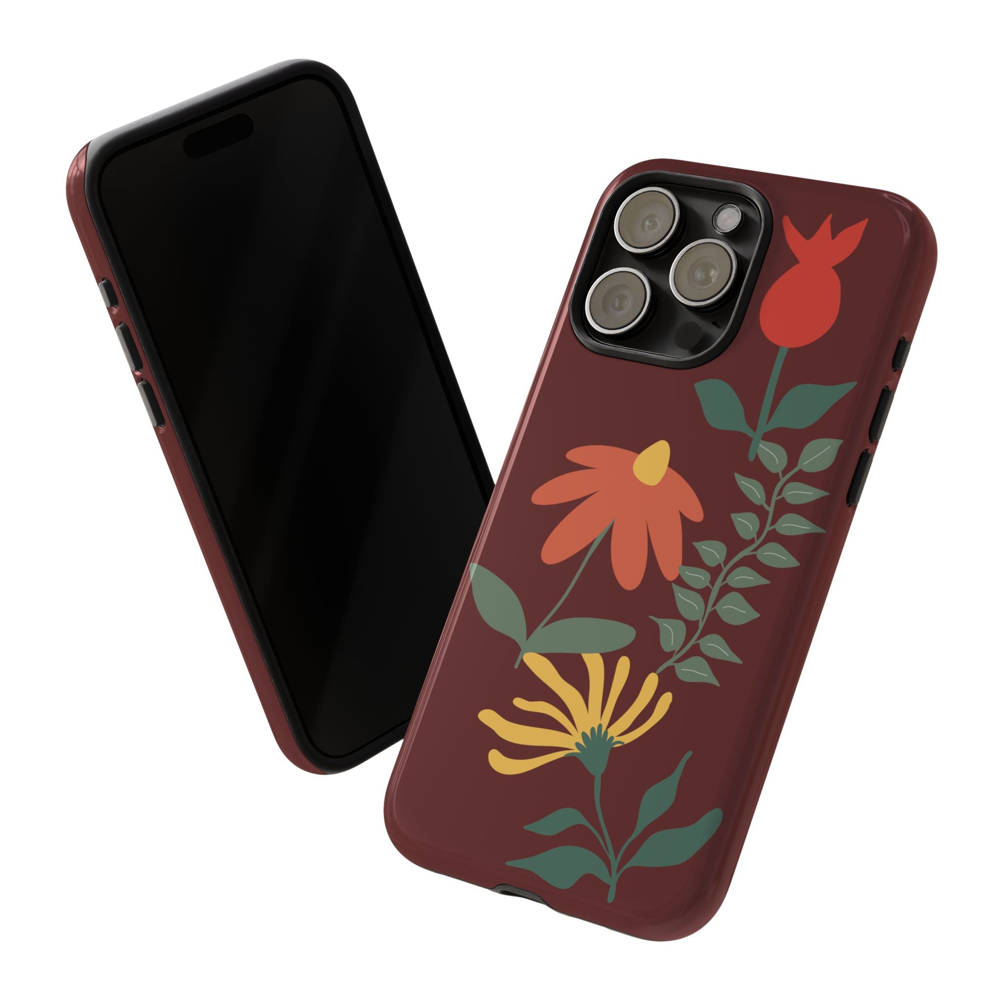 Floral Tough Case — Burgundy Botanical Phone Case
