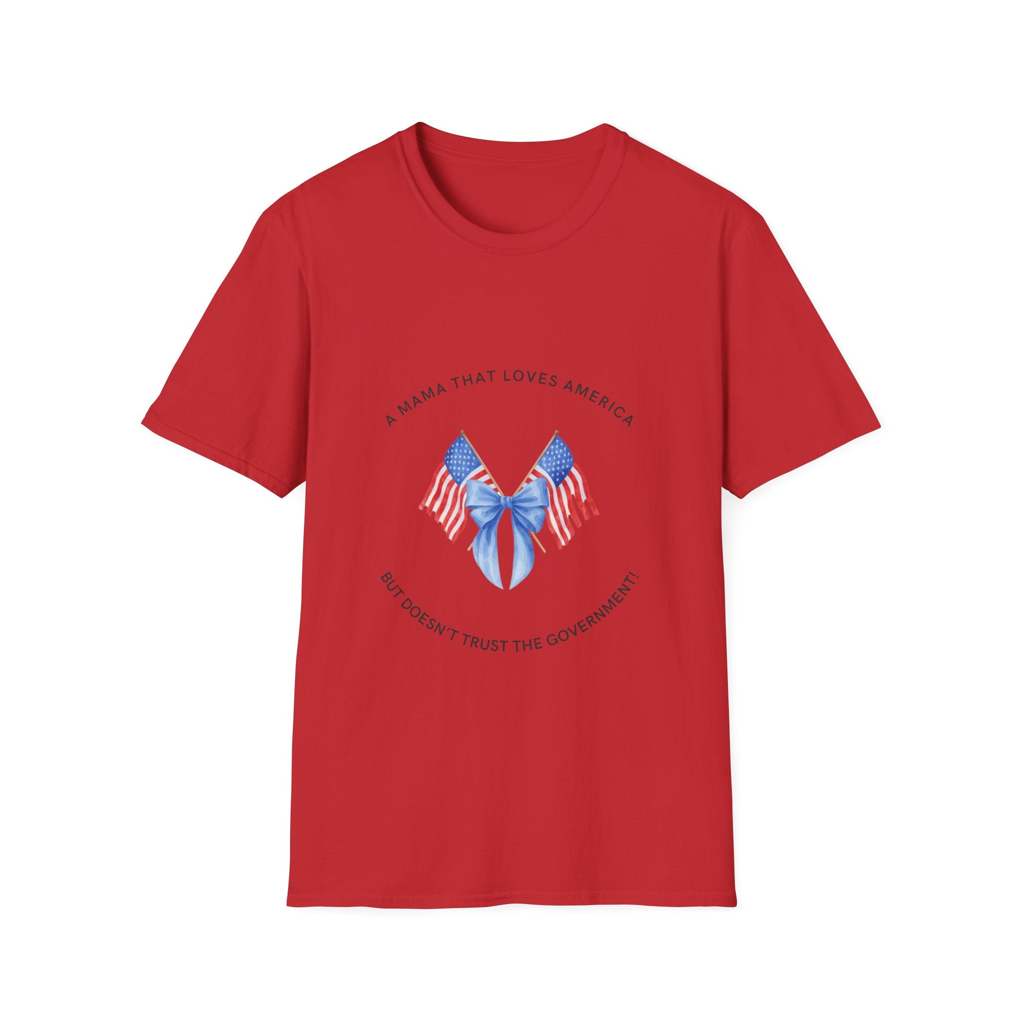 Mama That Loves America T-Shirt — Patriotic Mom Tee with Flags & Ribbon