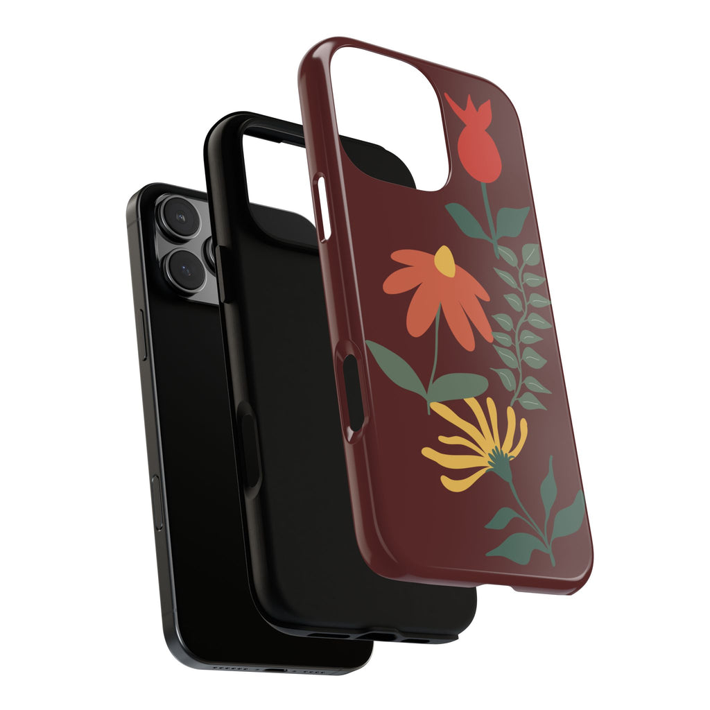 Floral Tough Case — Burgundy Botanical Phone Case