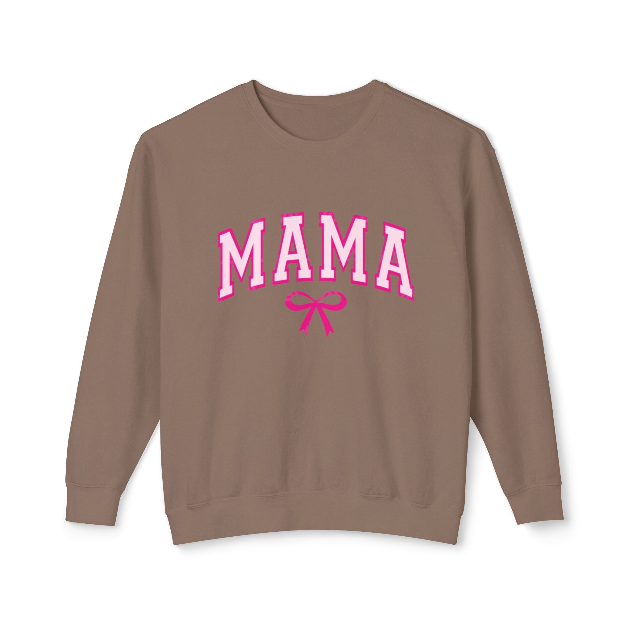 Mama Crewneck Sweatshirt — Pink Collegiate Mom Pullover