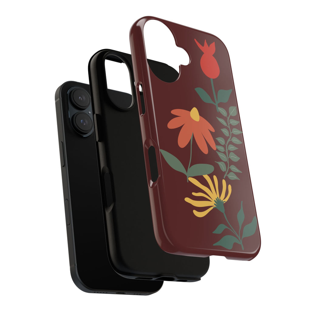 Floral Tough Case — Burgundy Botanical Phone Case
