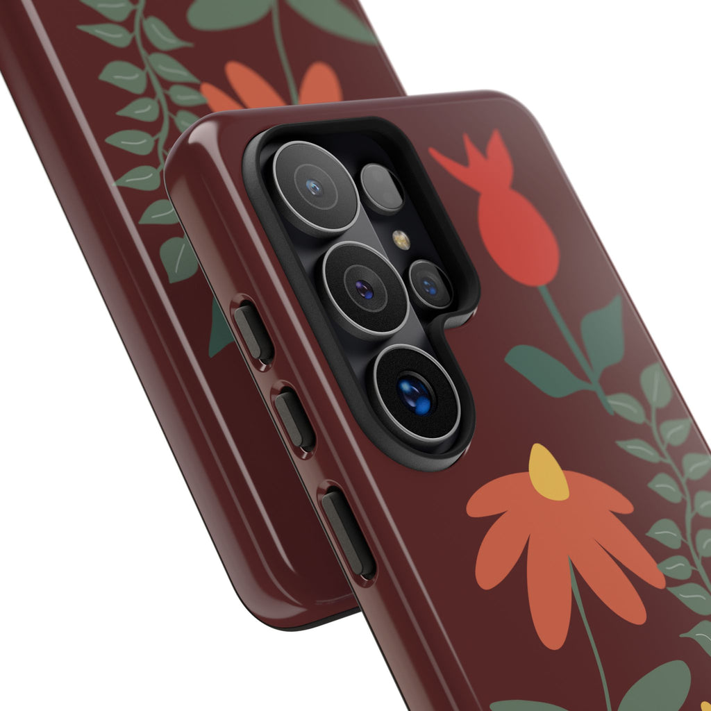 Floral Tough Case — Burgundy Botanical Phone Case