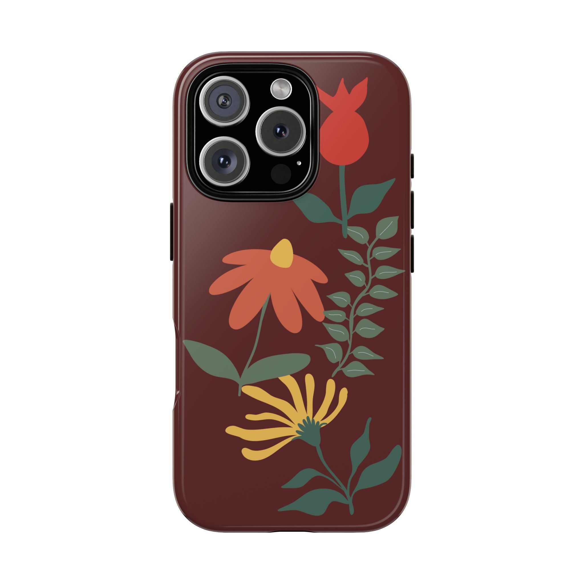 Floral Tough Case — Burgundy Botanical Phone Case