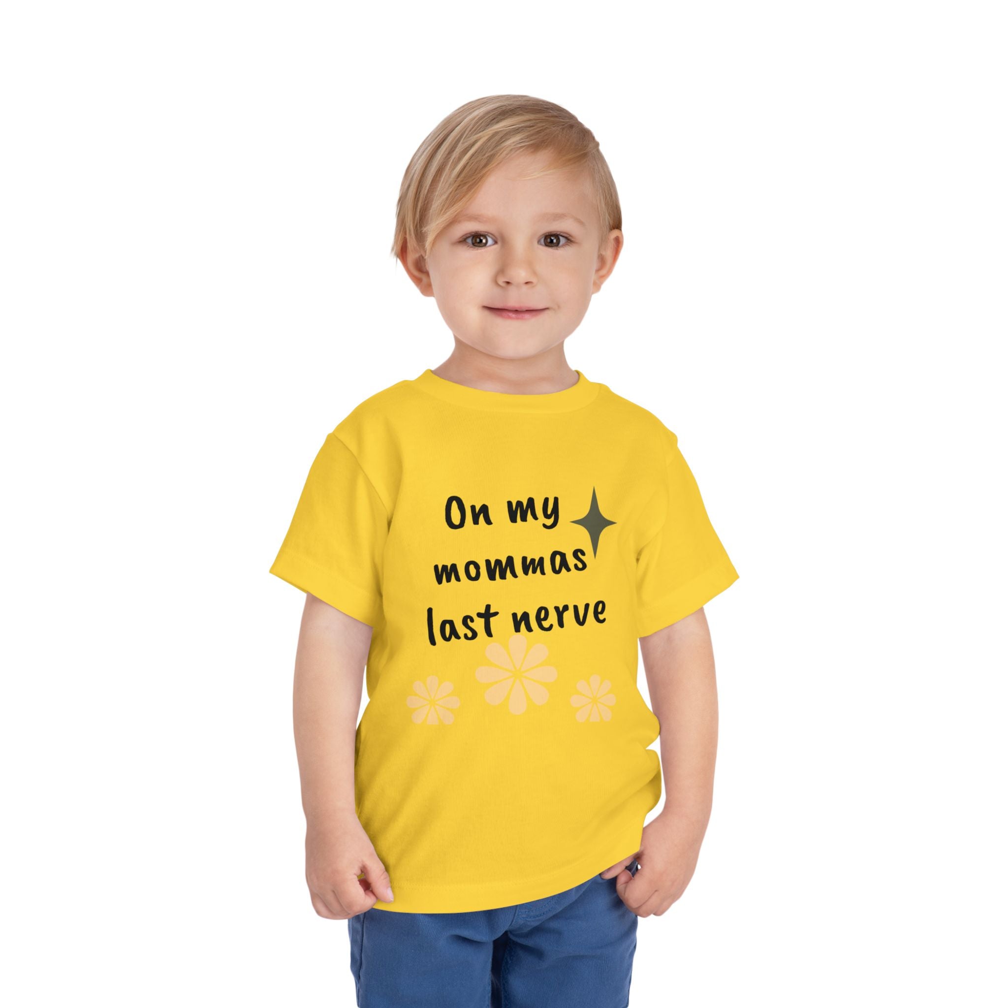Toddler Tee — "On My Momma's Last Nerve" Floral Graphic