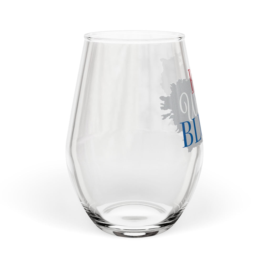 Kentucky Red White & Blue Stemless Wine Glass — 'Red Wine & Blue' Patriotic Drinkware