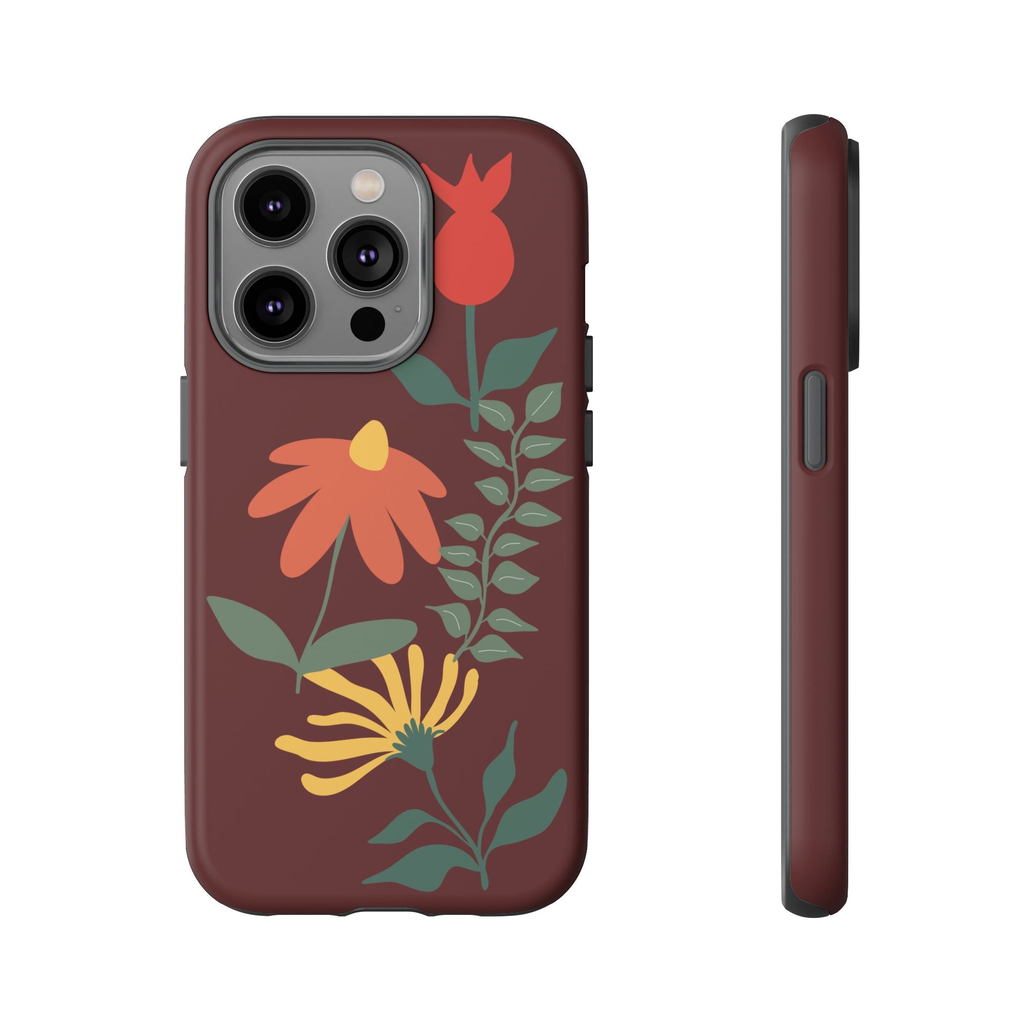 Floral Tough Case — Burgundy Botanical Phone Case