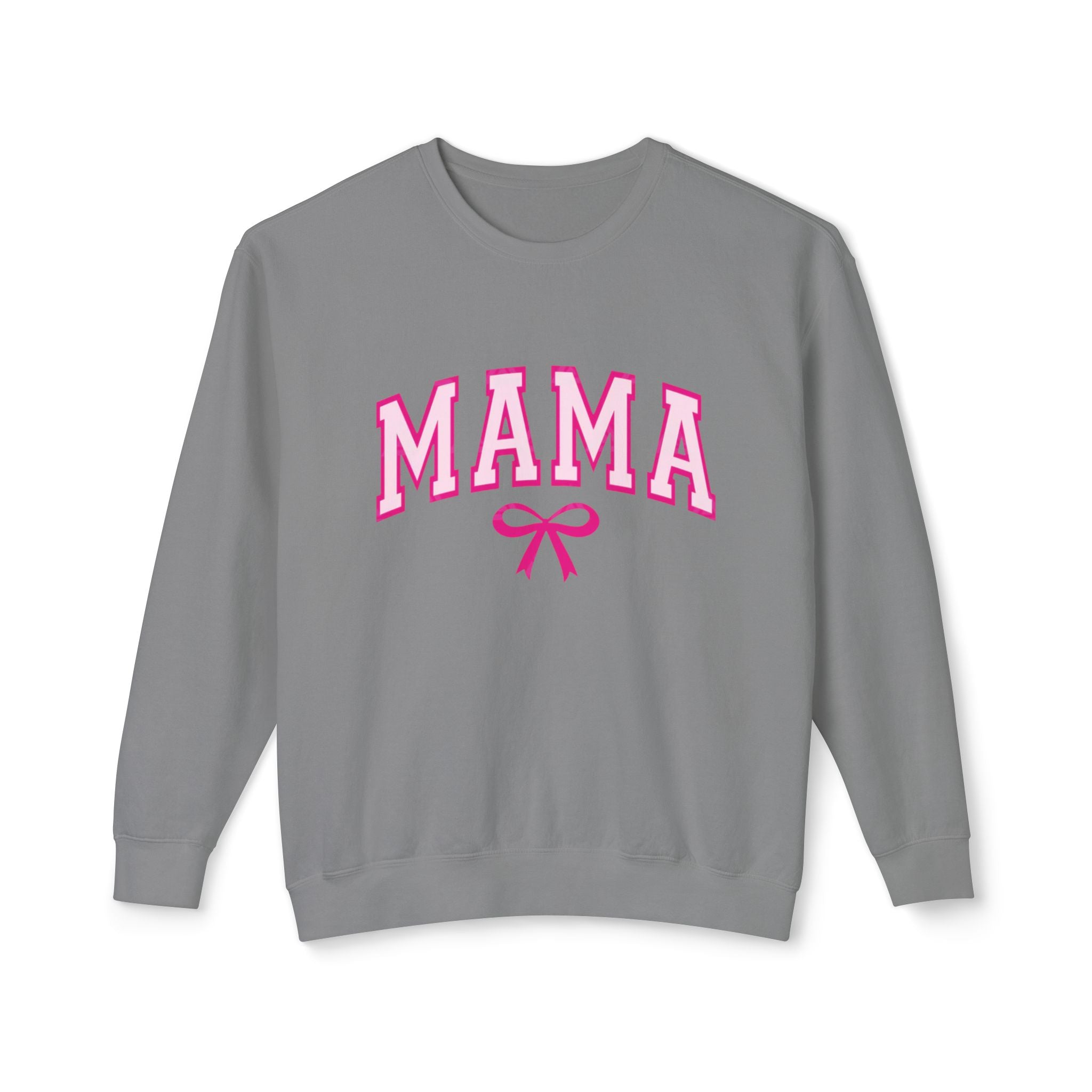Mama Crewneck Sweatshirt — Pink Collegiate Mom Pullover
