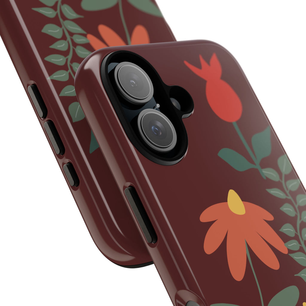 Floral Tough Case — Burgundy Botanical Phone Case