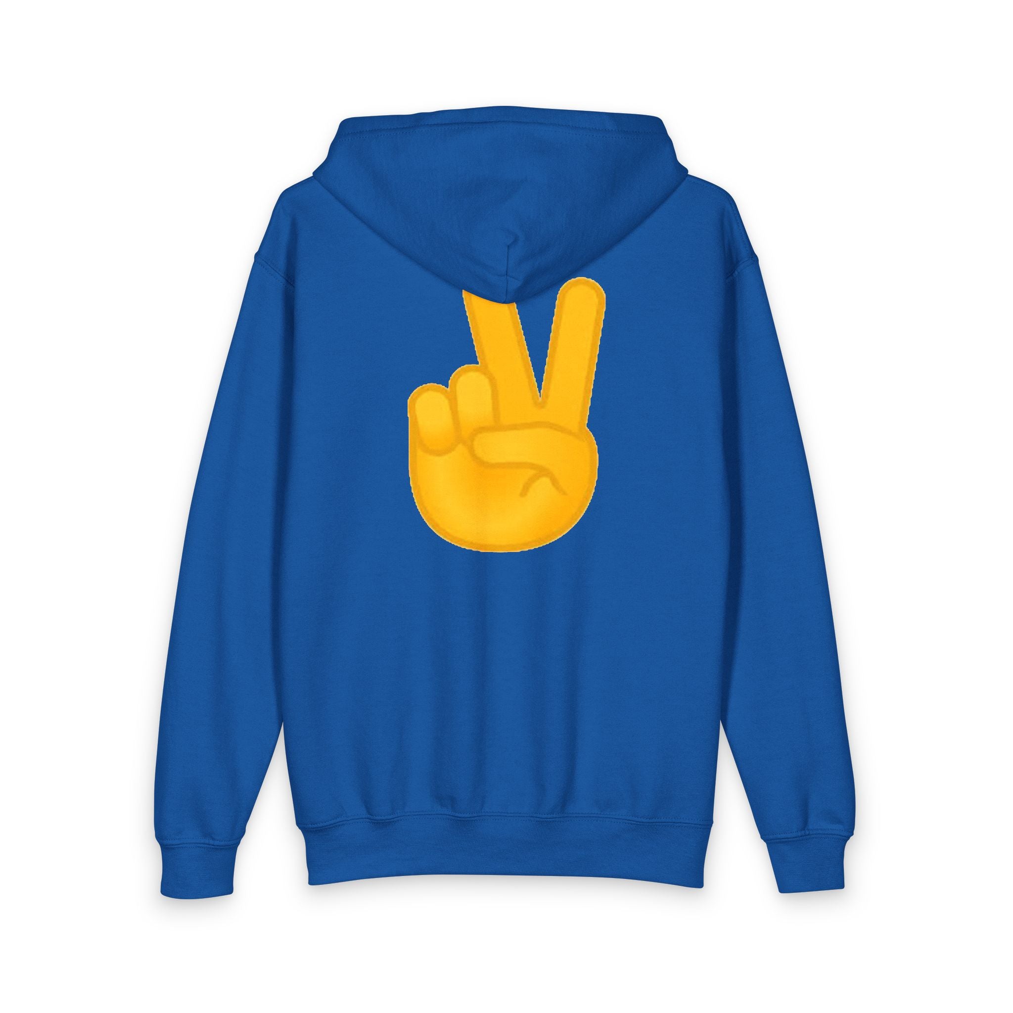 Youth "BRO" Zip Hoodie with Peace Sign Back - Casual Teen Hoodie
