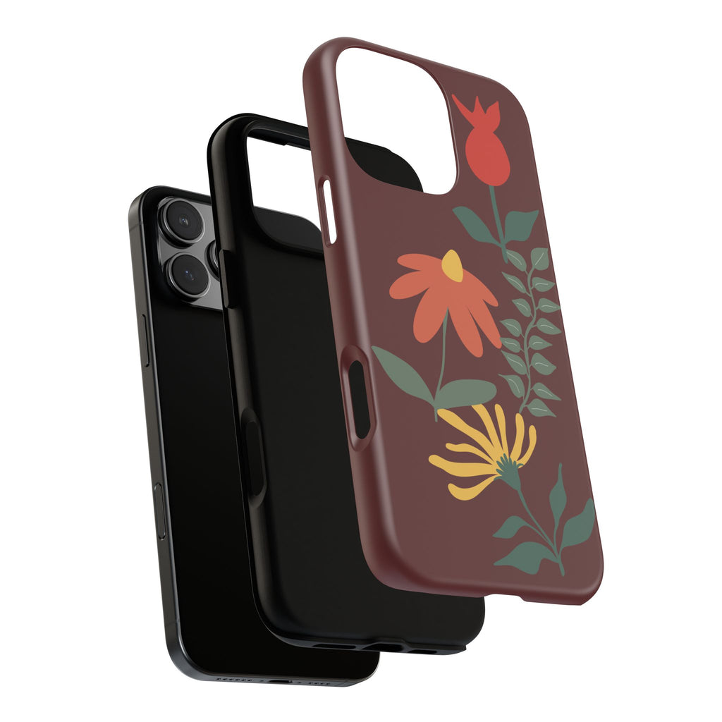 Floral Tough Case — Burgundy Botanical Phone Case