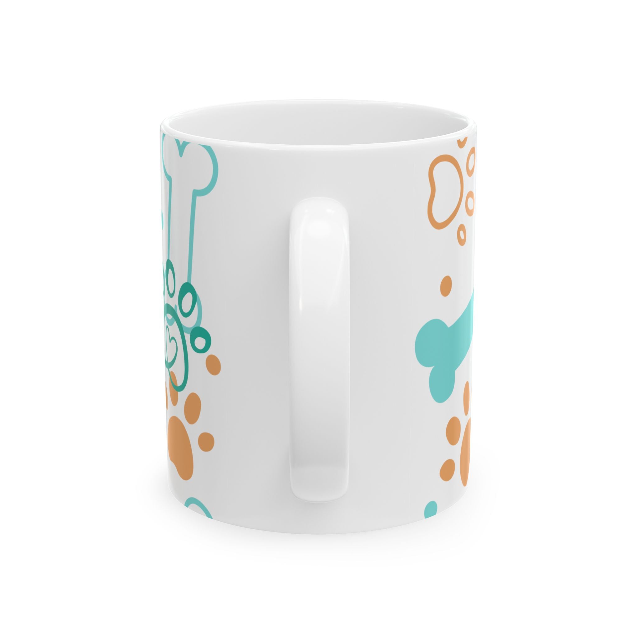 Dog Dad Ceramic Mug — Paw Prints & Bones Coffee Cup (11oz & 15oz)