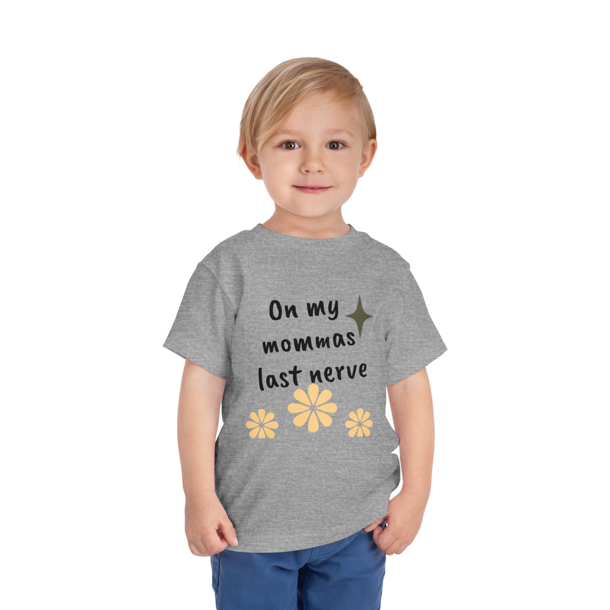 Toddler Tee — "On My Momma's Last Nerve" Floral Graphic