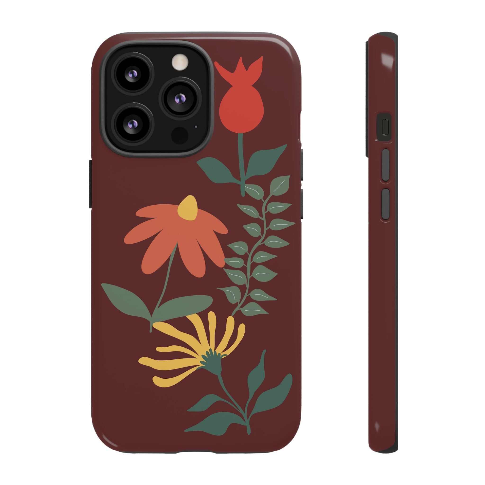 Floral Tough Case — Burgundy Botanical Phone Case