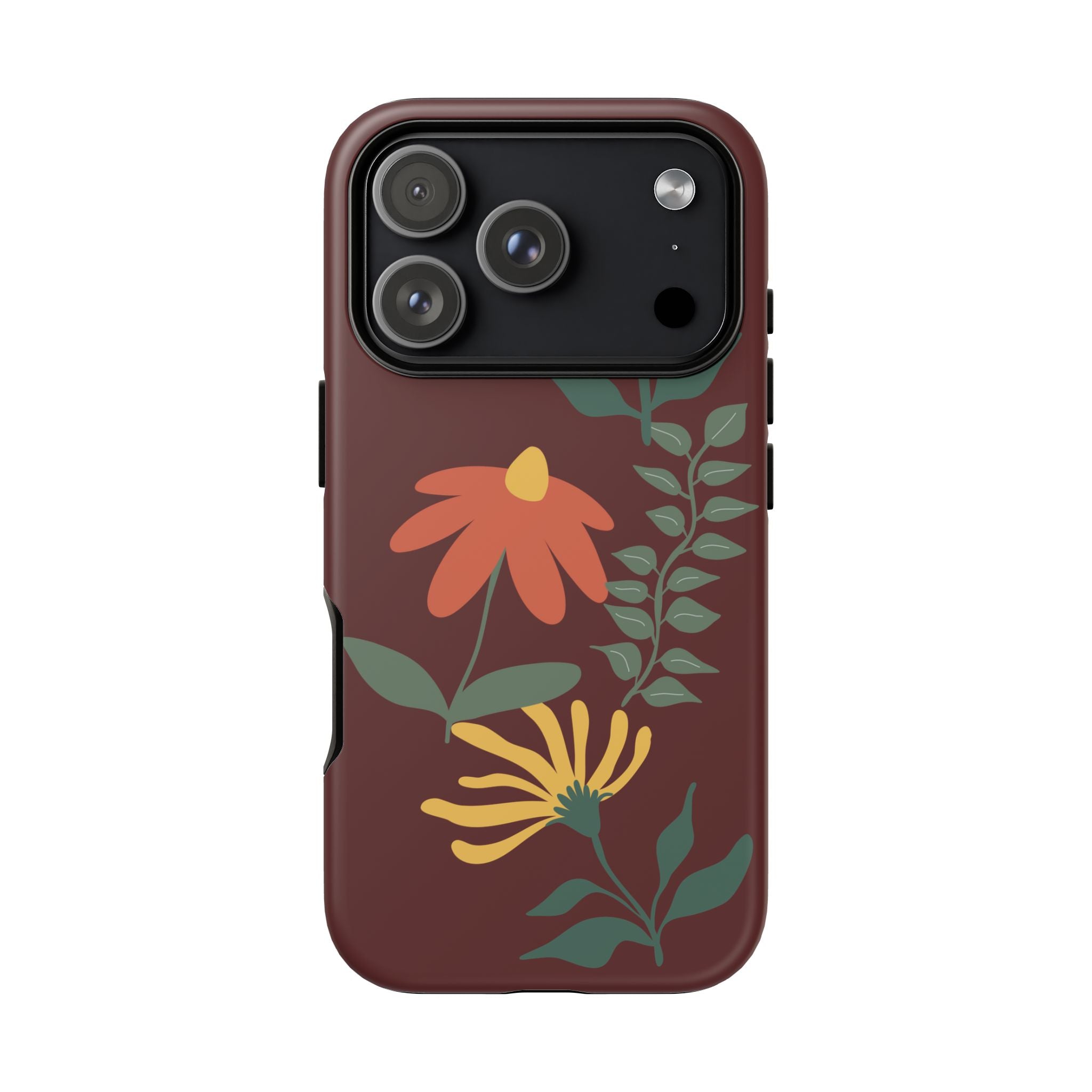 Floral Tough Case — Burgundy Botanical Phone Case
