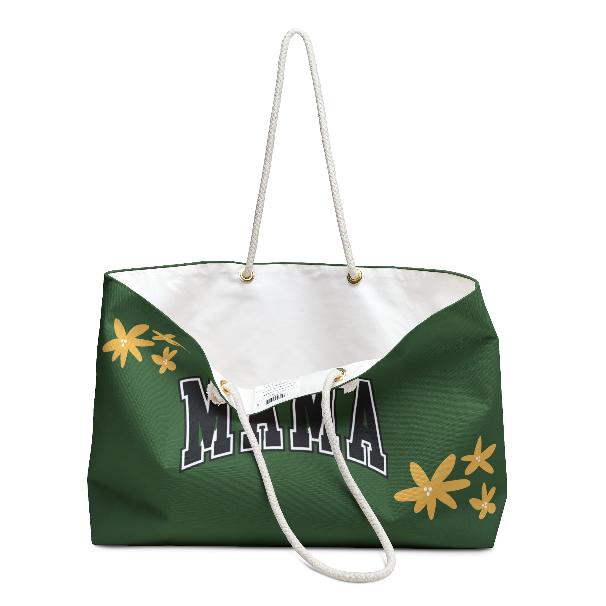 Mama Weekender Bag — Floral Green Travel Tote for Moms