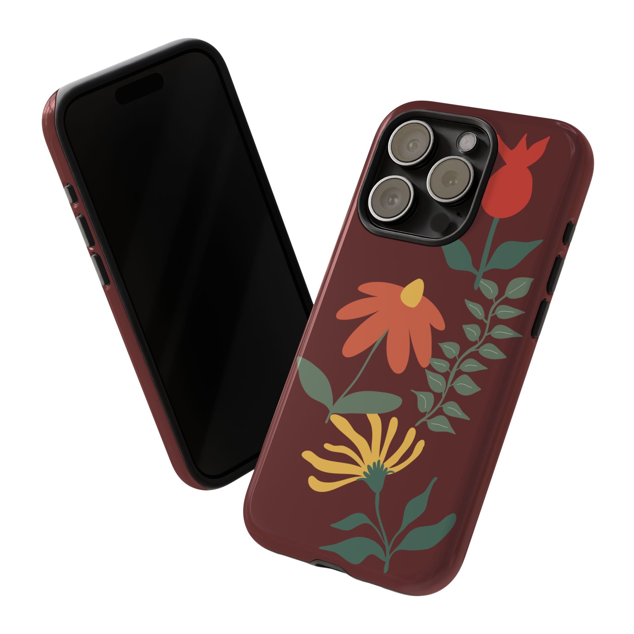Floral Tough Case — Burgundy Botanical Phone Case