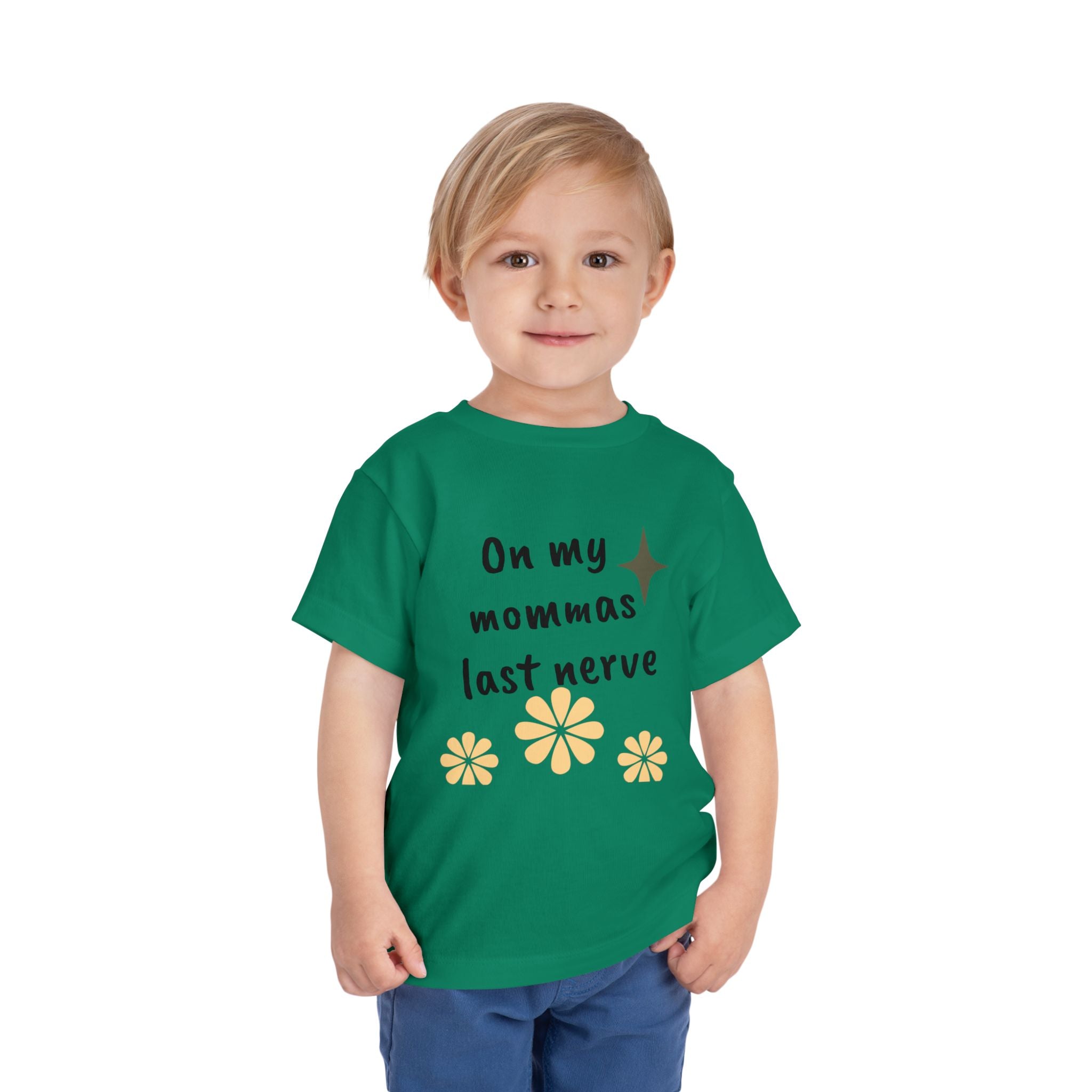 Toddler Tee — "On My Momma's Last Nerve" Floral Graphic