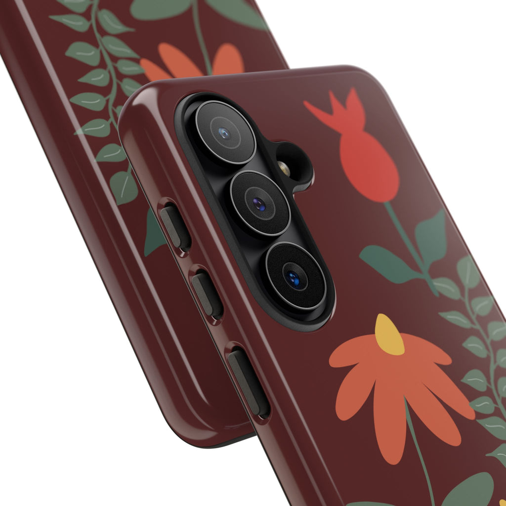 Floral Tough Case — Burgundy Botanical Phone Case