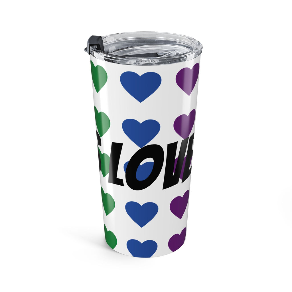 20oz Pride Rainbow Heart Travel Tumbler — 'LOVE IS LOVE' Insulated Cup
