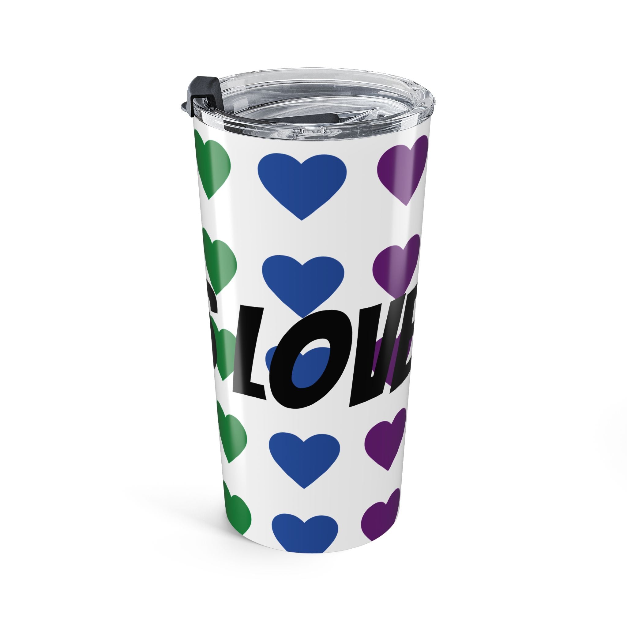 20oz Pride Rainbow Heart Travel Tumbler — 'LOVE IS LOVE' Insulated Cup