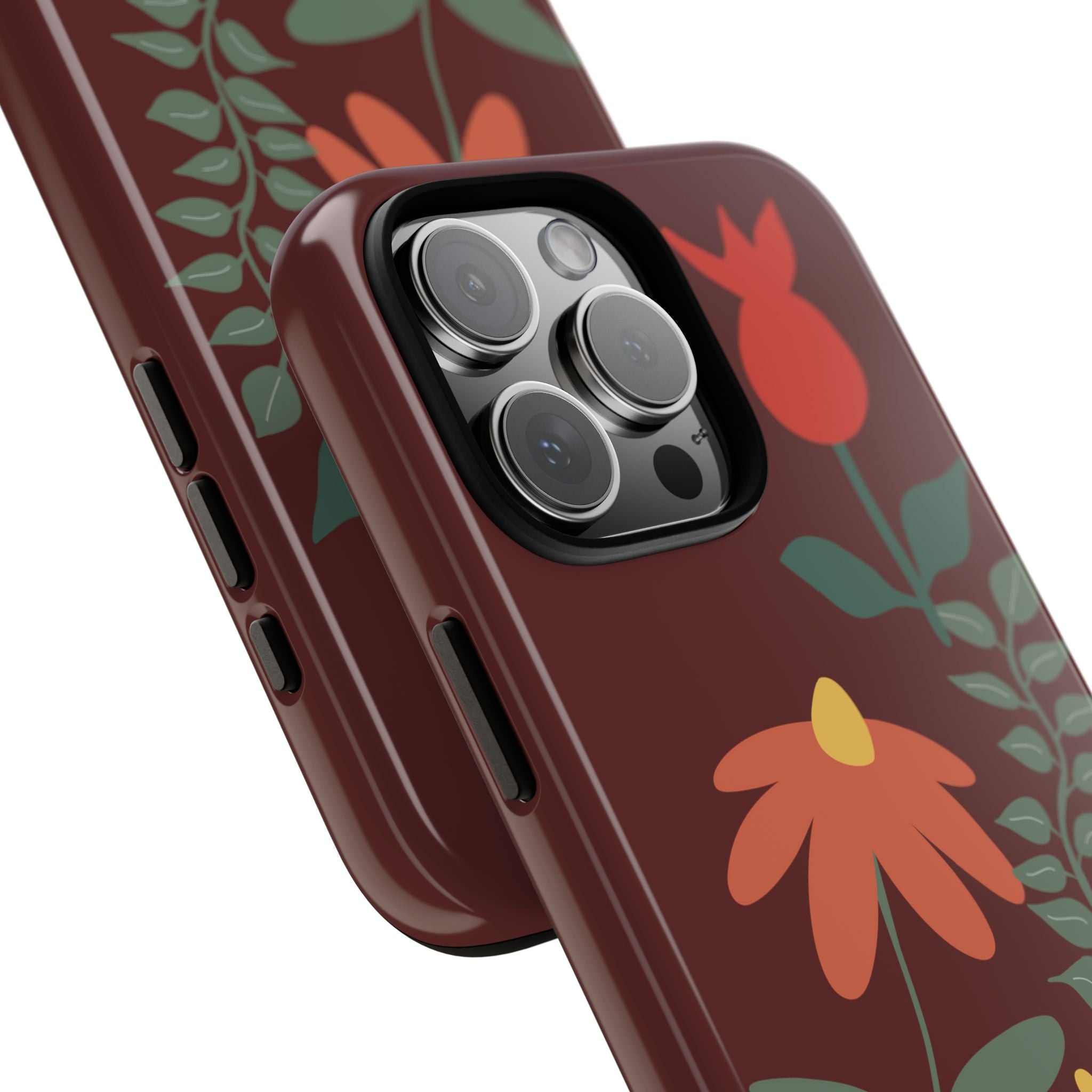 Floral Tough Case — Burgundy Botanical Phone Case
