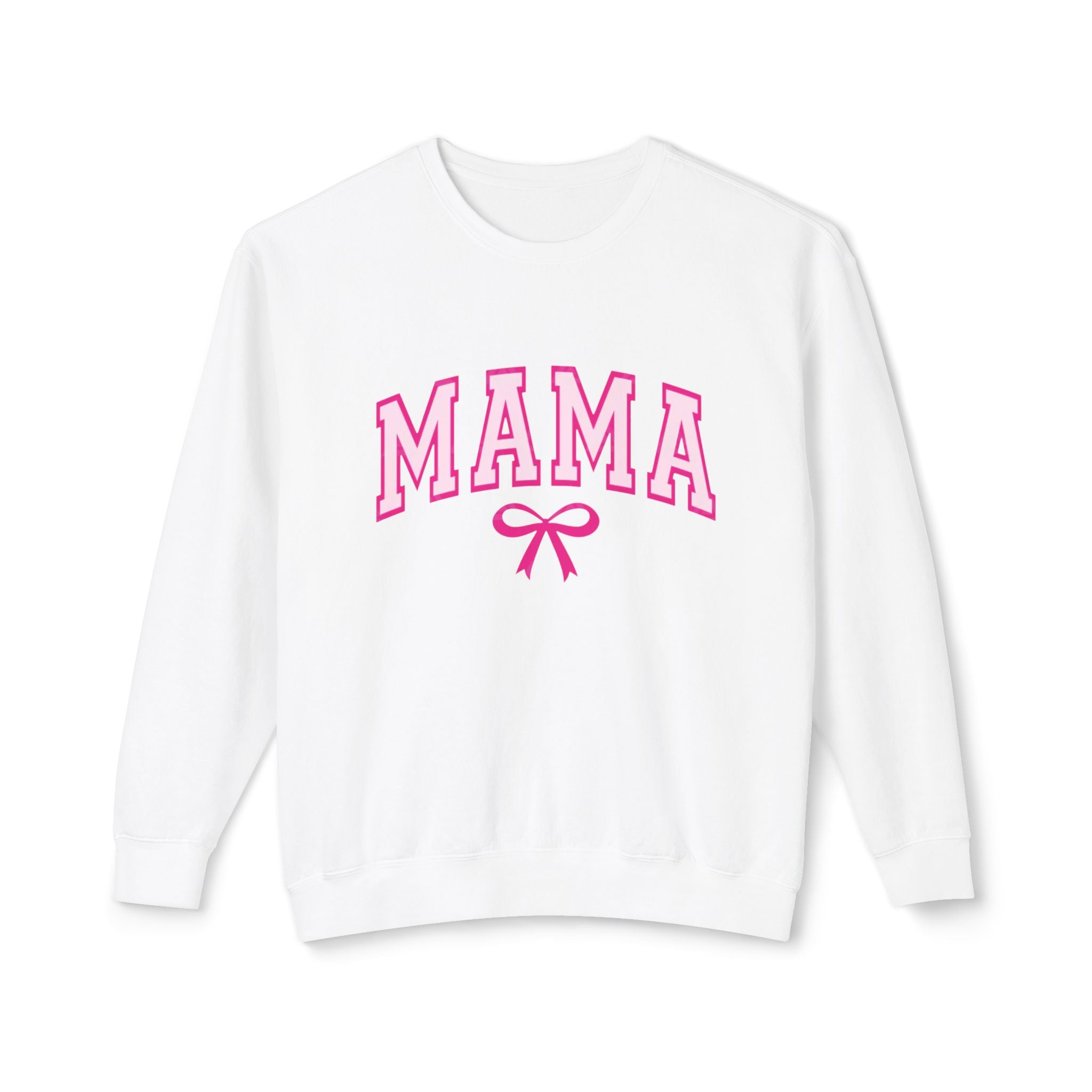 Mama Crewneck Sweatshirt — Pink Collegiate Mom Pullover
