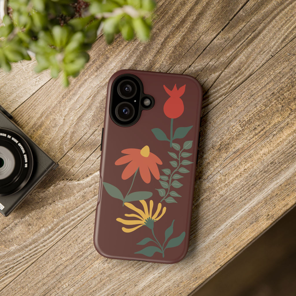 Floral Tough Case — Burgundy Botanical Phone Case