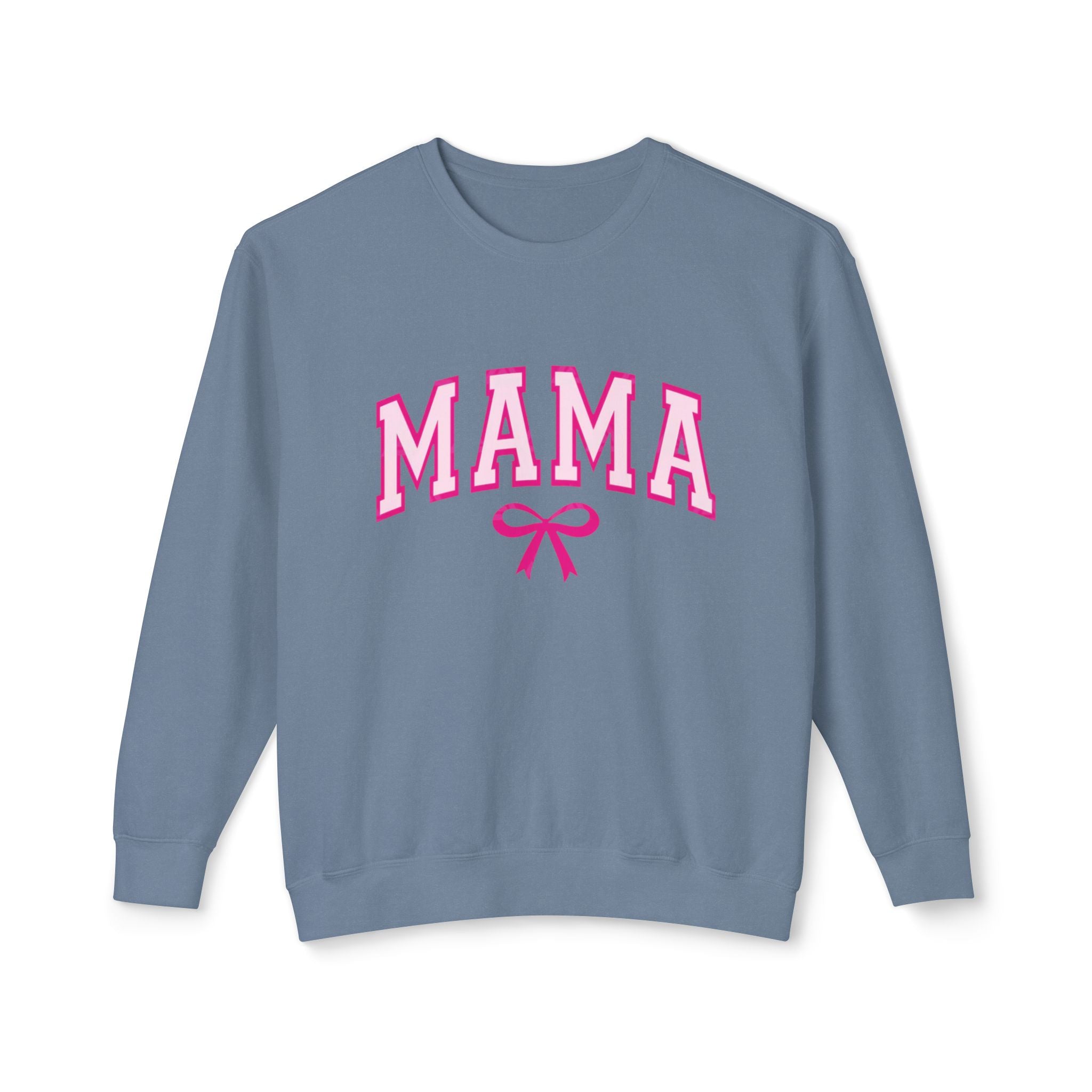 Mama Crewneck Sweatshirt — Pink Collegiate Mom Pullover