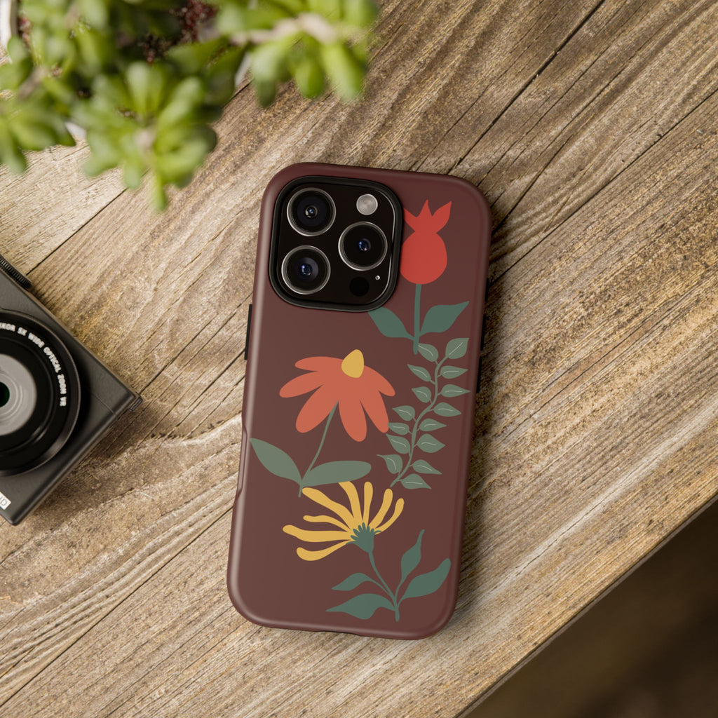 Floral Tough Case — Burgundy Botanical Phone Case