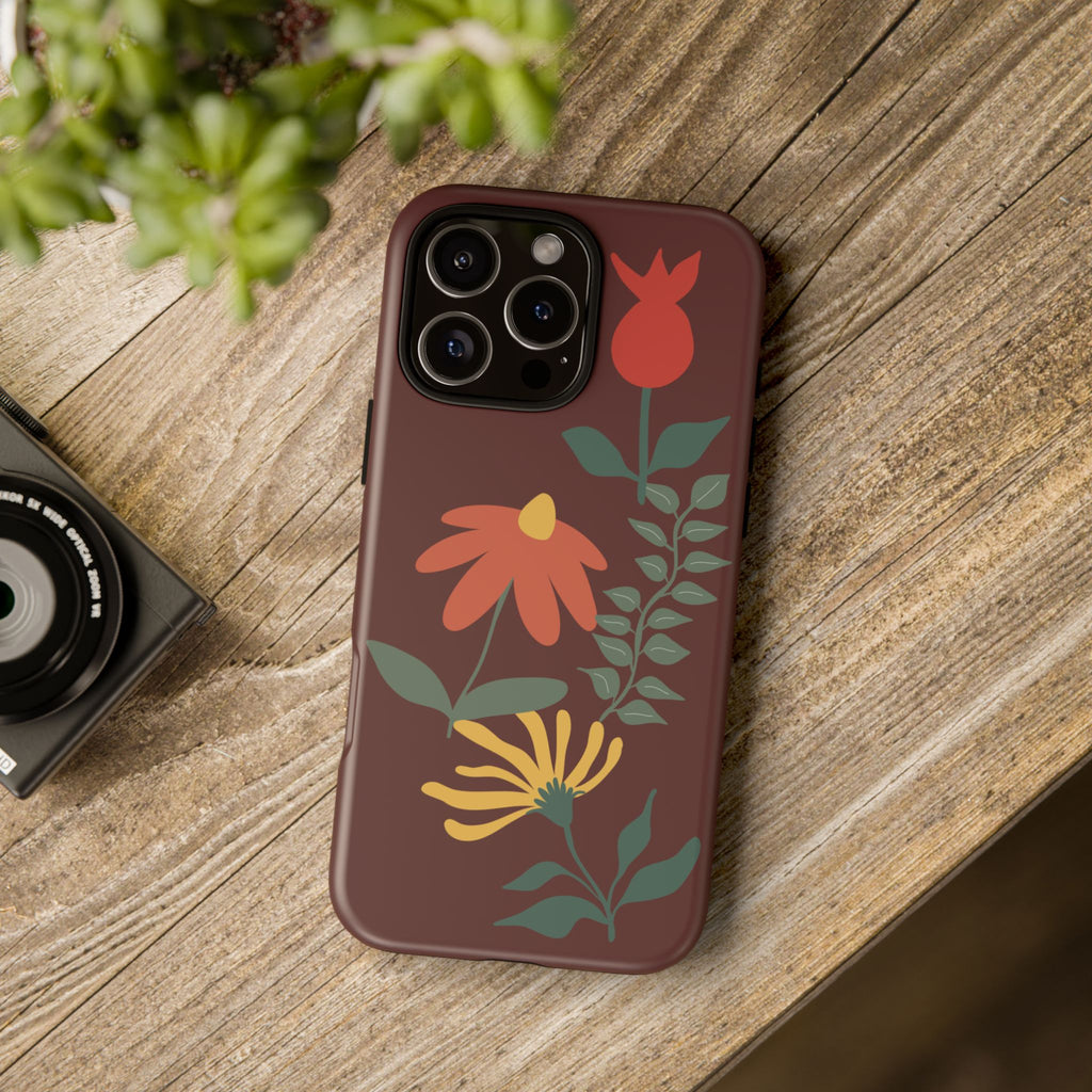 Floral Tough Case — Burgundy Botanical Phone Case
