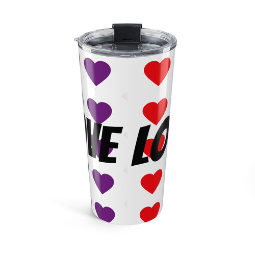 20oz Pride Rainbow Heart Travel Tumbler — 'LOVE IS LOVE' Insulated Cup