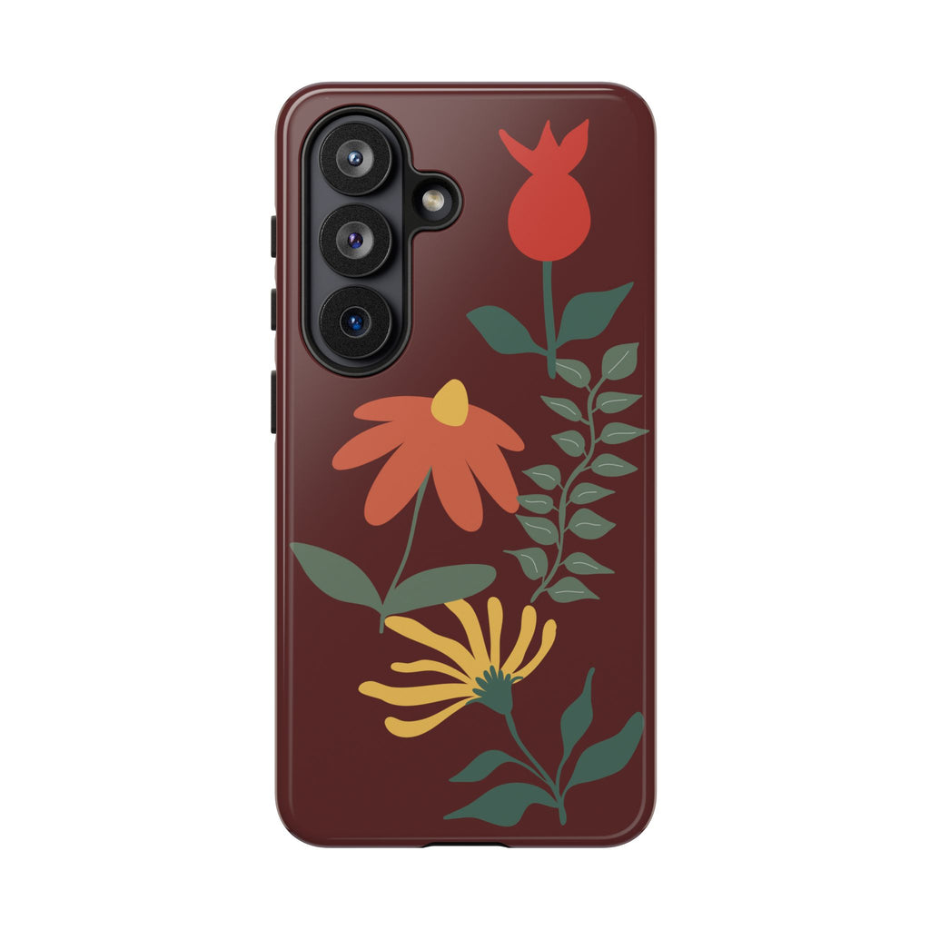 Floral Tough Case — Burgundy Botanical Phone Case