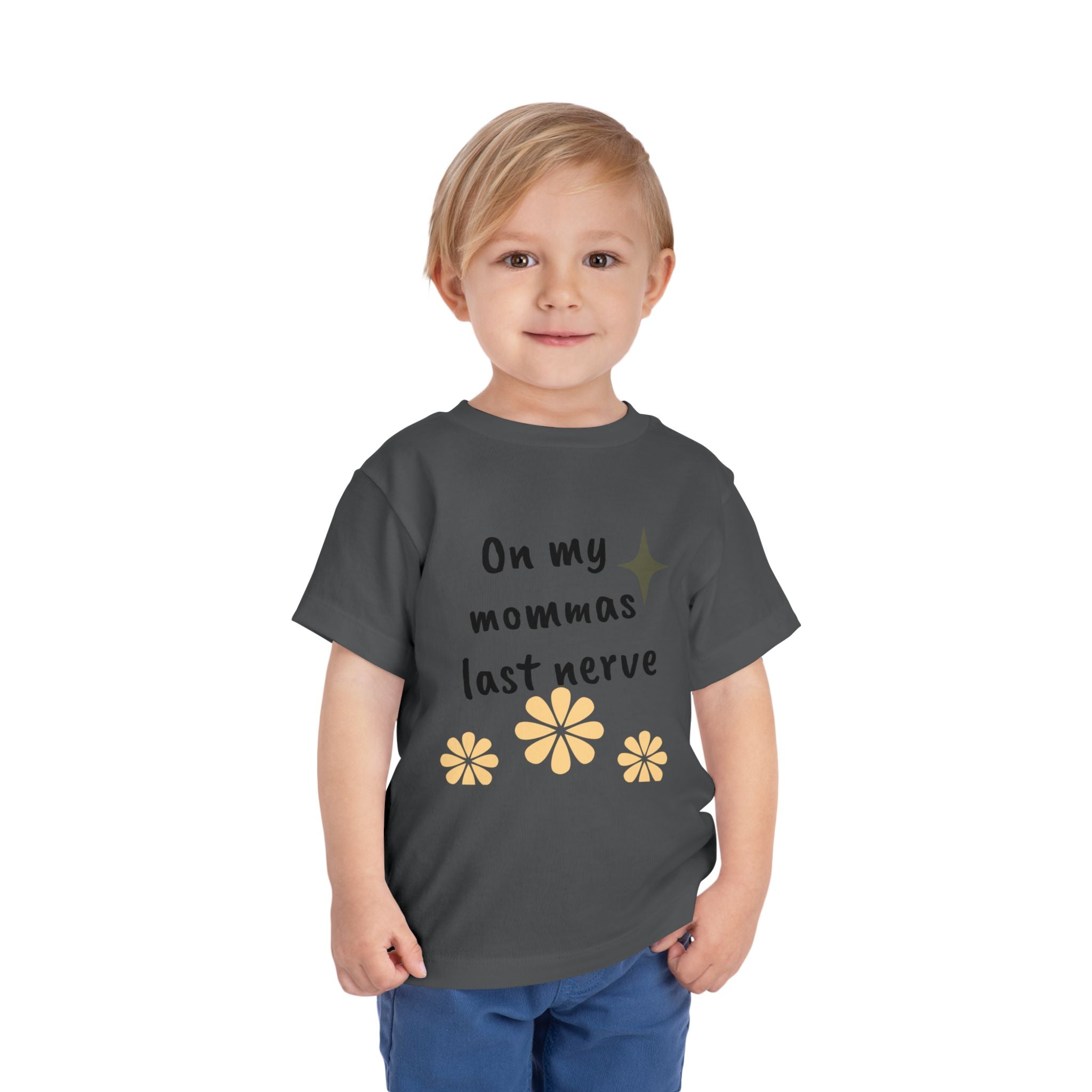 Toddler Tee — "On My Momma's Last Nerve" Floral Graphic