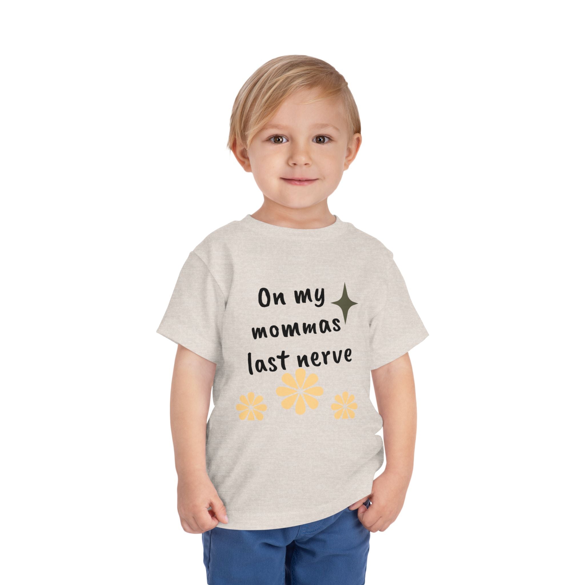 Toddler Tee — "On My Momma's Last Nerve" Floral Graphic