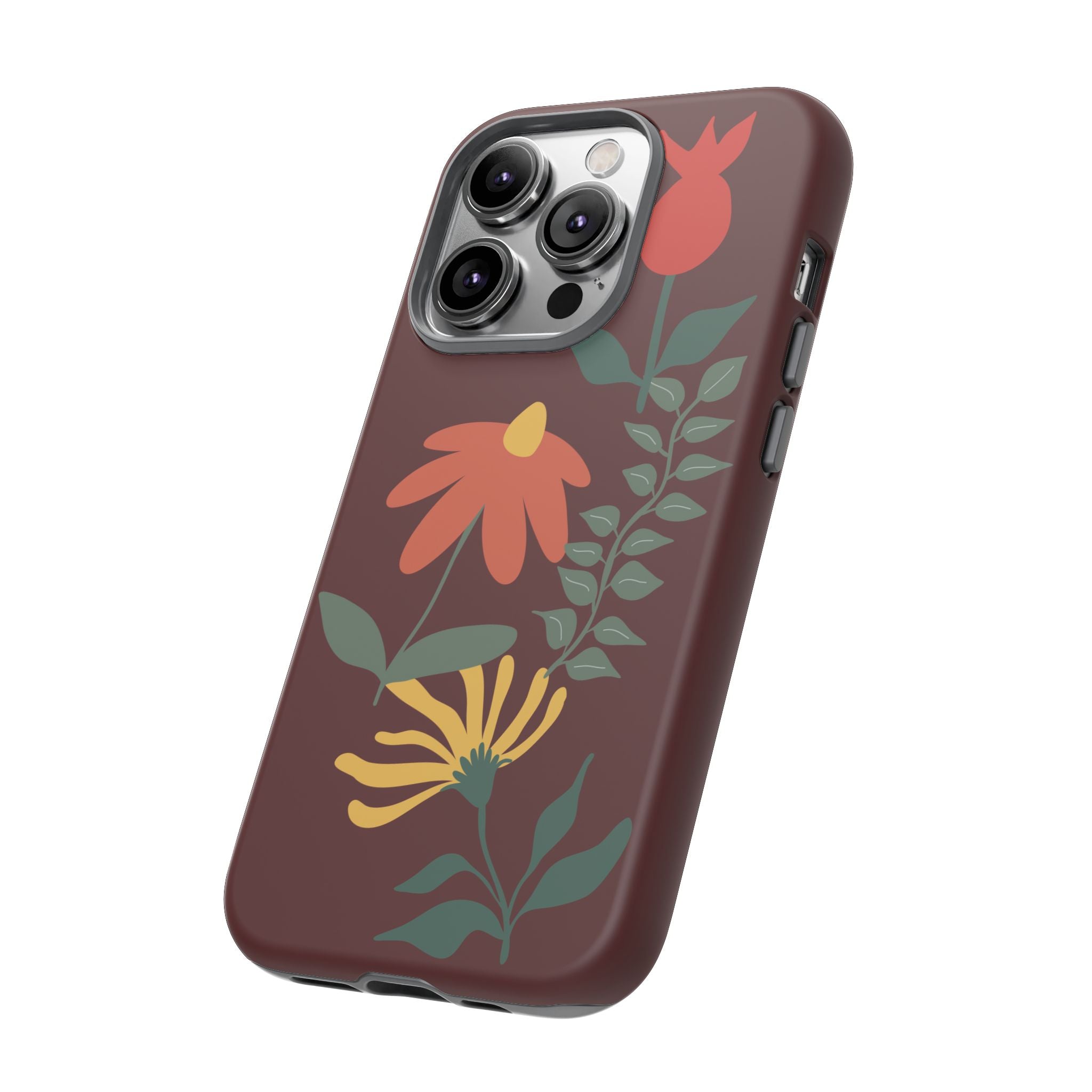 Floral Tough Case — Burgundy Botanical Phone Case