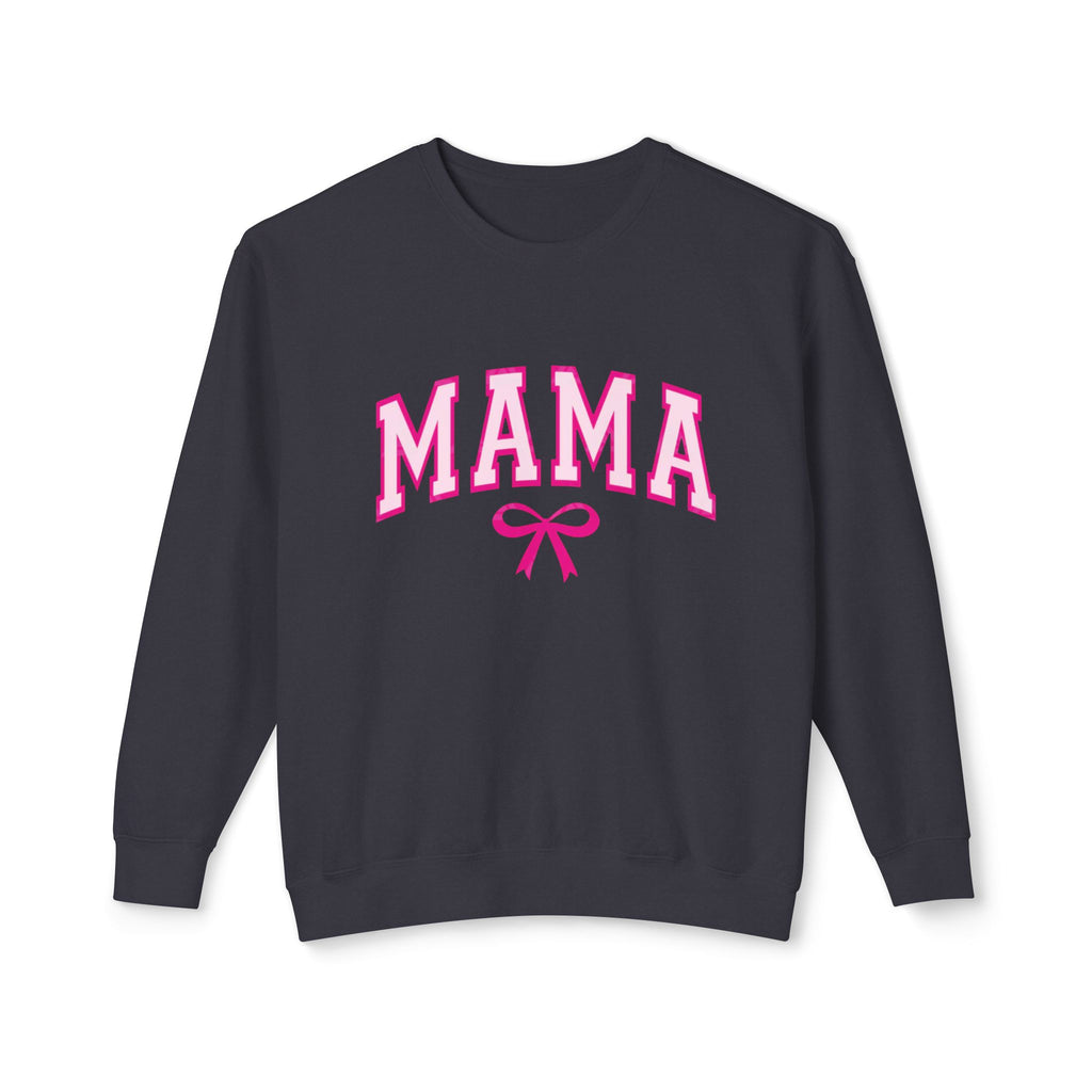 Mama Crewneck Sweatshirt — Pink Collegiate Mom Pullover