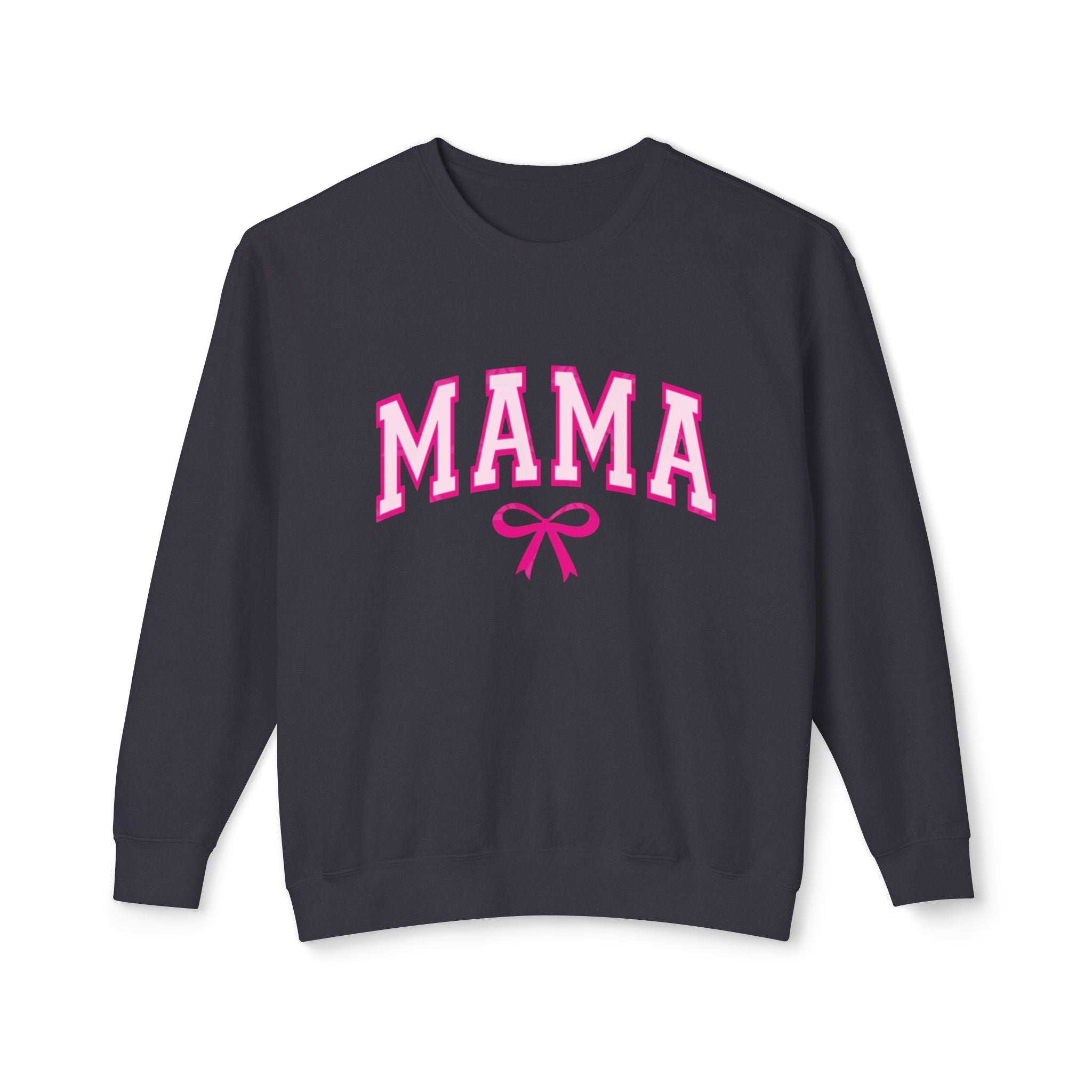 Mama Crewneck Sweatshirt — Pink Collegiate Mom Pullover