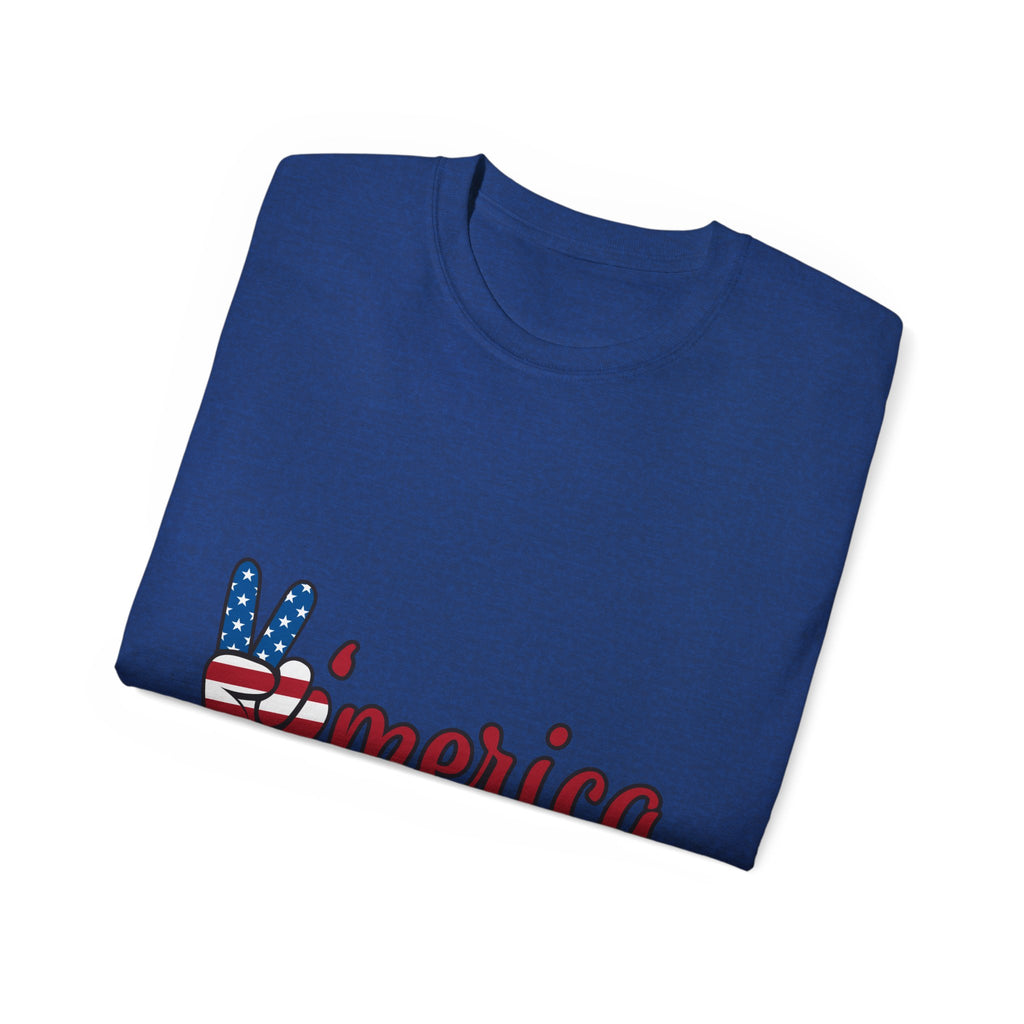 'Merica Peace Sign Tee — American Flag Patriotic T-Shirt