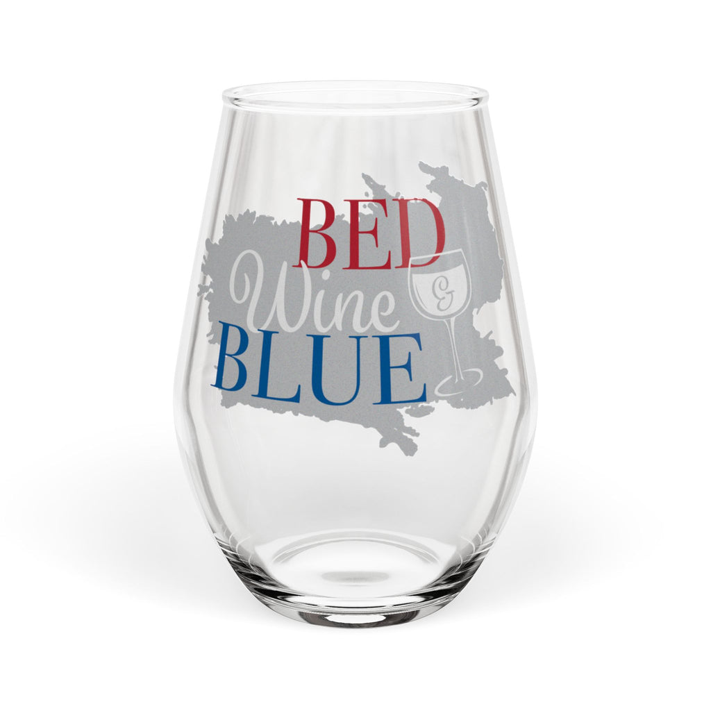Kentucky Red White & Blue Stemless Wine Glass — 'Red Wine & Blue' Patriotic Drinkware